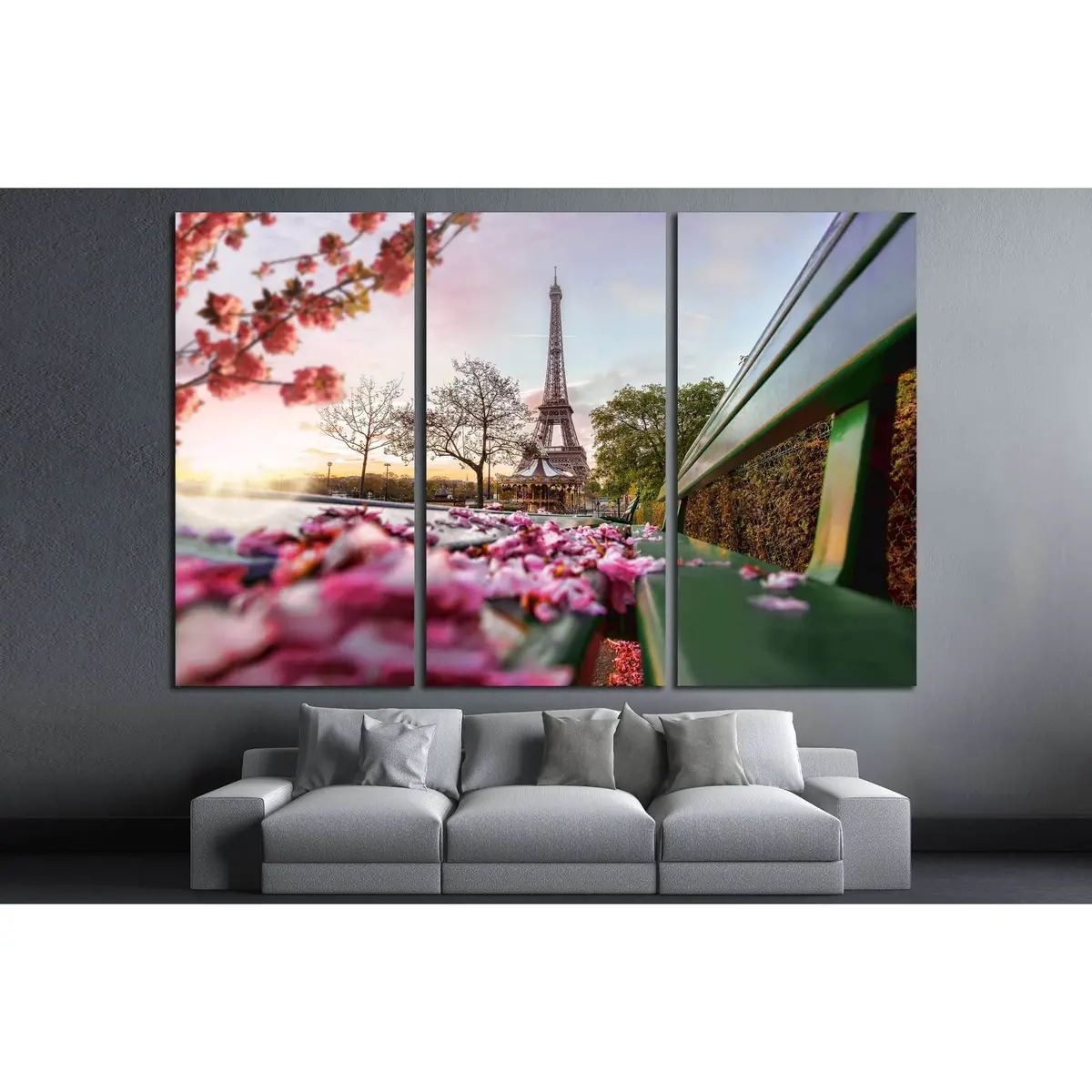 Eiffel Tower During Spring Time In Paris, France №2738 Ready To Hang Canvas Print 5