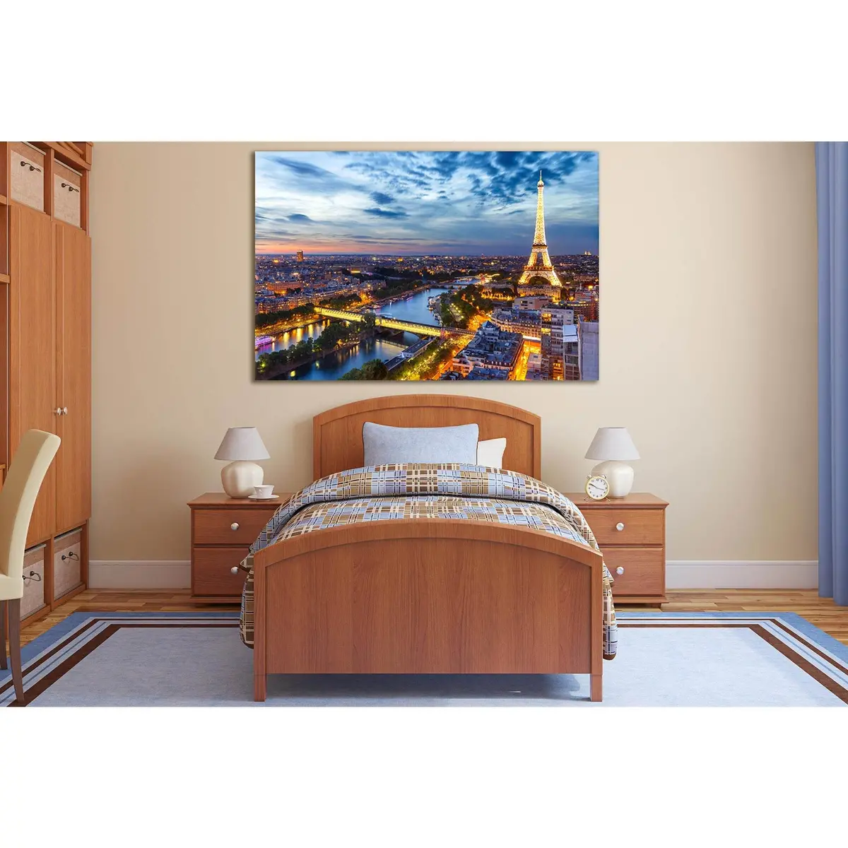 Eiffel Tower Paris Cityscape №Sl348 Ready To Hang Canvas Print 1