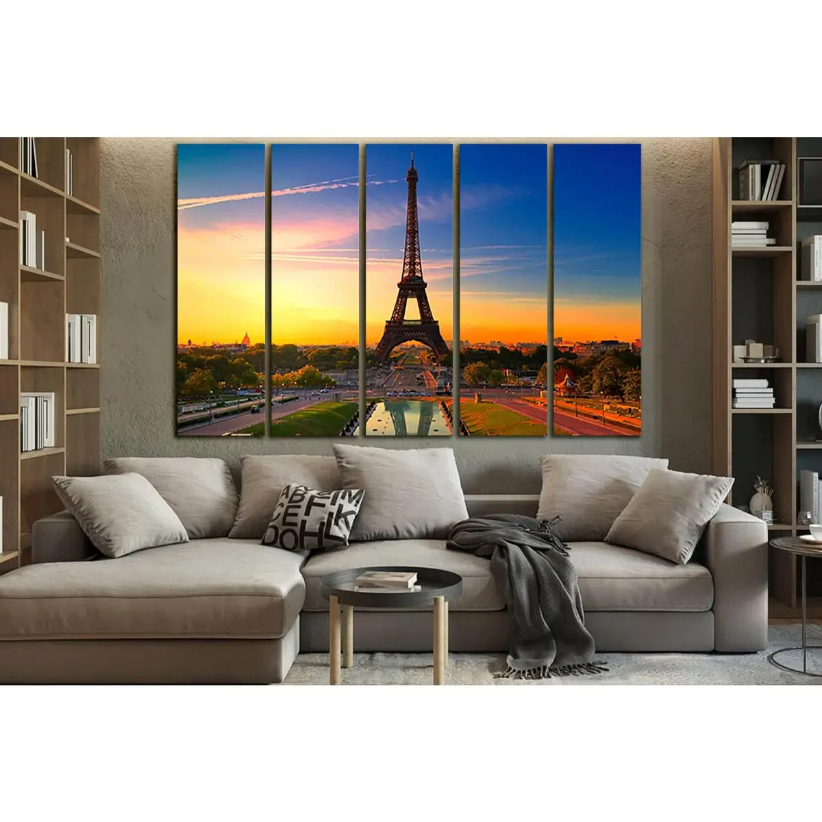 Eiffel Tower at Sunset Canvas Wall Art – Ready-to-Hang Print - Image 3