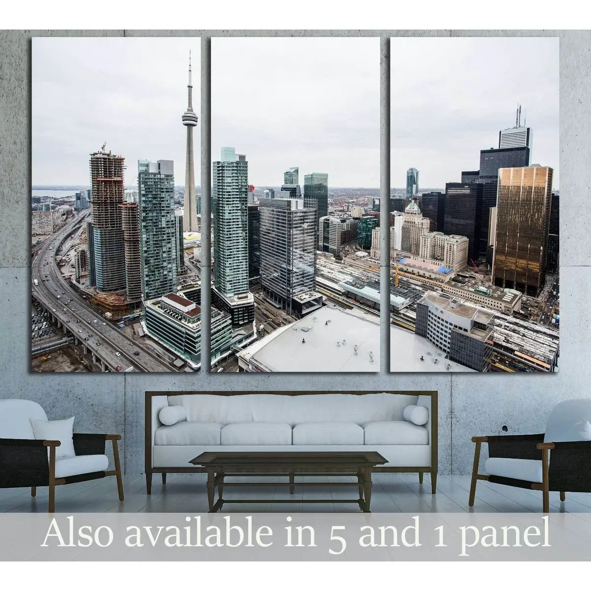 Elevated View Of Downtown Toronto №2036 Ready To Hang Canvas Print 5