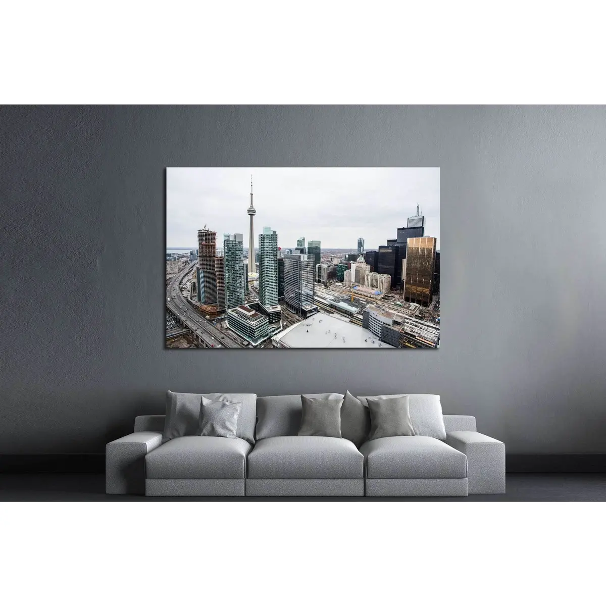 Elevated View Of Downtown Toronto №2036 Ready To Hang Canvas Print 3