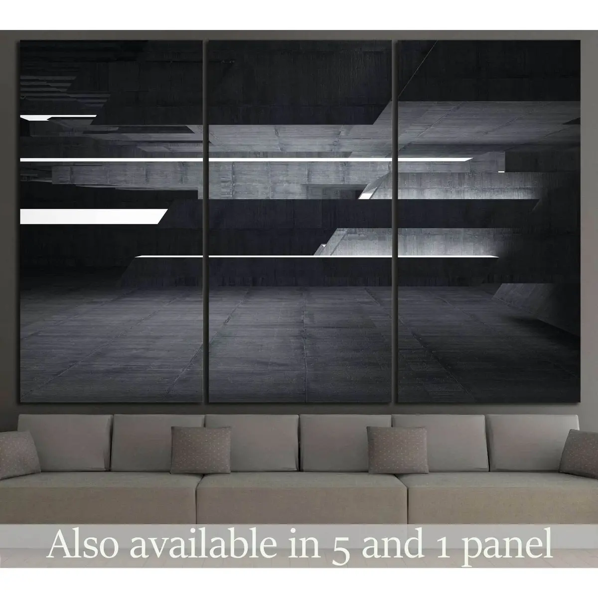 Empty Dark Abstract №1051 Ready To Hang Canvas Print 5