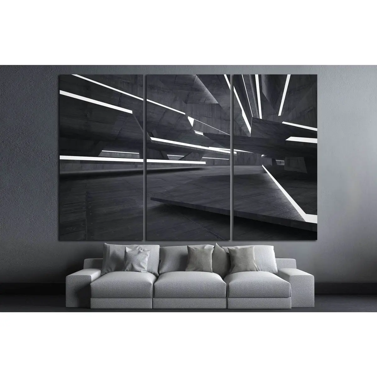 Empty Dark Abstract №1075 Ready To Hang Canvas Print 5