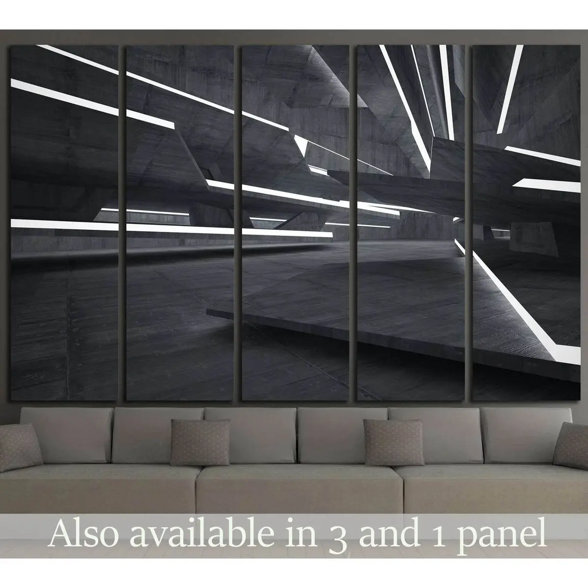 Minimalist Dark Abstract Canvas Wall Art Print #1075