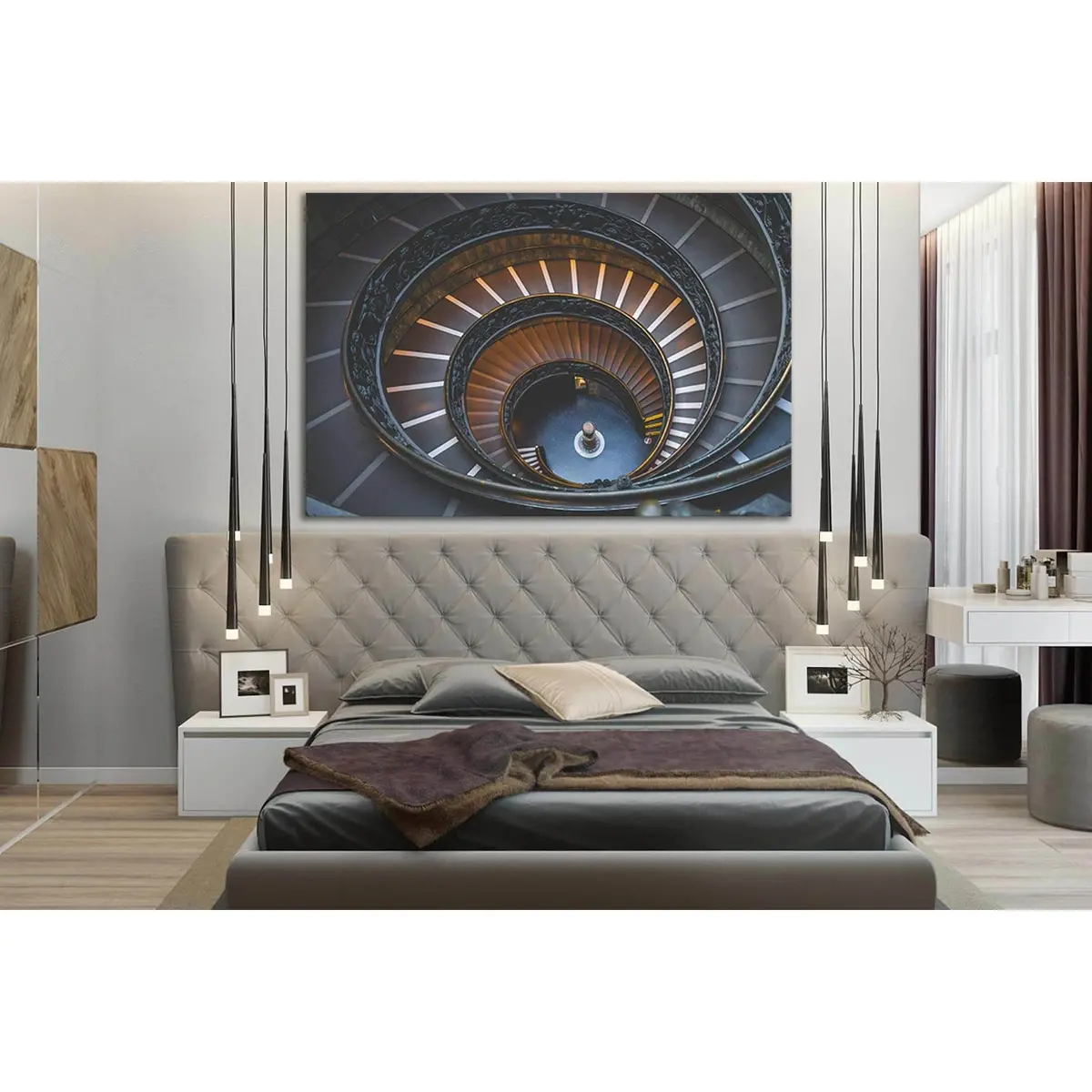 Empty Spiral Staircase №Sl1374 Ready To Hang Canvas Print 1
