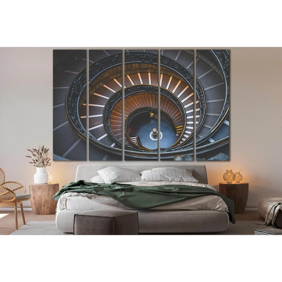 Minimalist Spiral Staircase Canvas Wall Art – SL1374, Ready-to-Hang Decor - Image 3