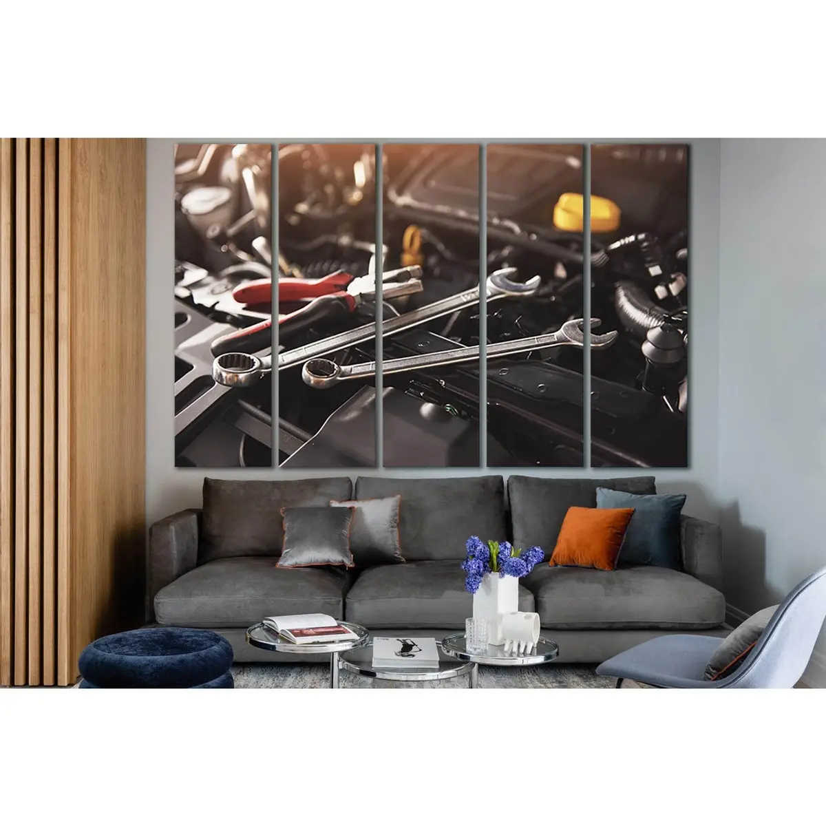 Vintage Engine Service Garage Wall Art – SL1450 Ready-to-Hang Canvas Print - Image 3