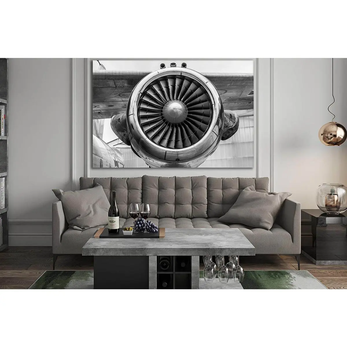 Engine Of Passenger Airplane №Sl746 Ready To Hang Canvas Print 2