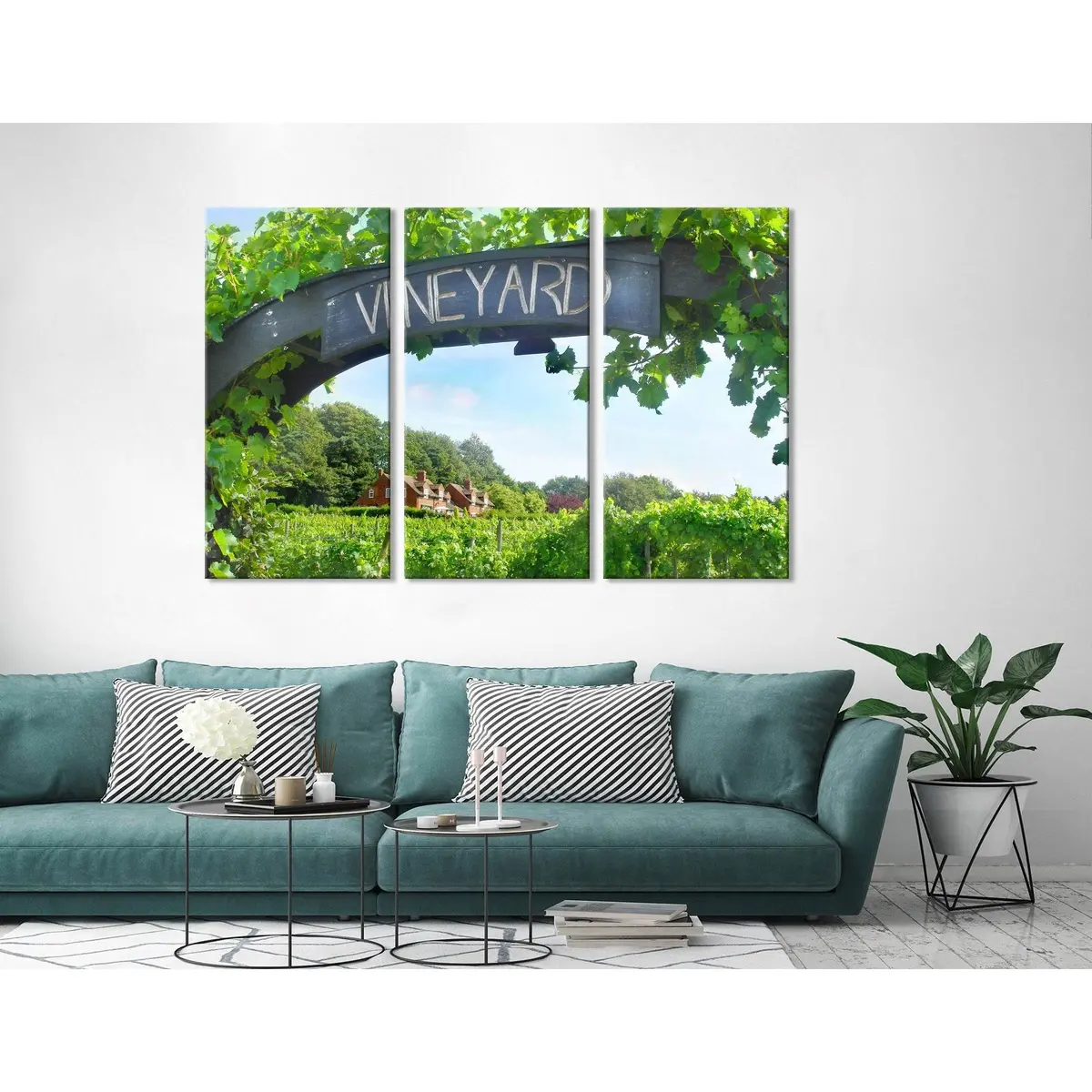 Entrance To A Vineyard On A Sunny Day №04216 Ready To Hang Canvas Print 5