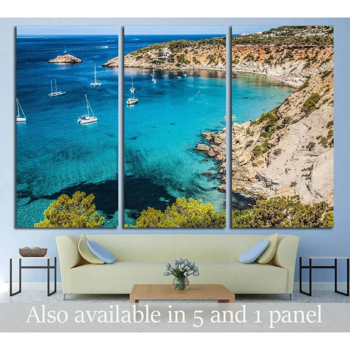 Es Vedra Island Of Ibiza Cala D Hort In Balearic Islands №2849 Ready To Hang Canvas Print 5
