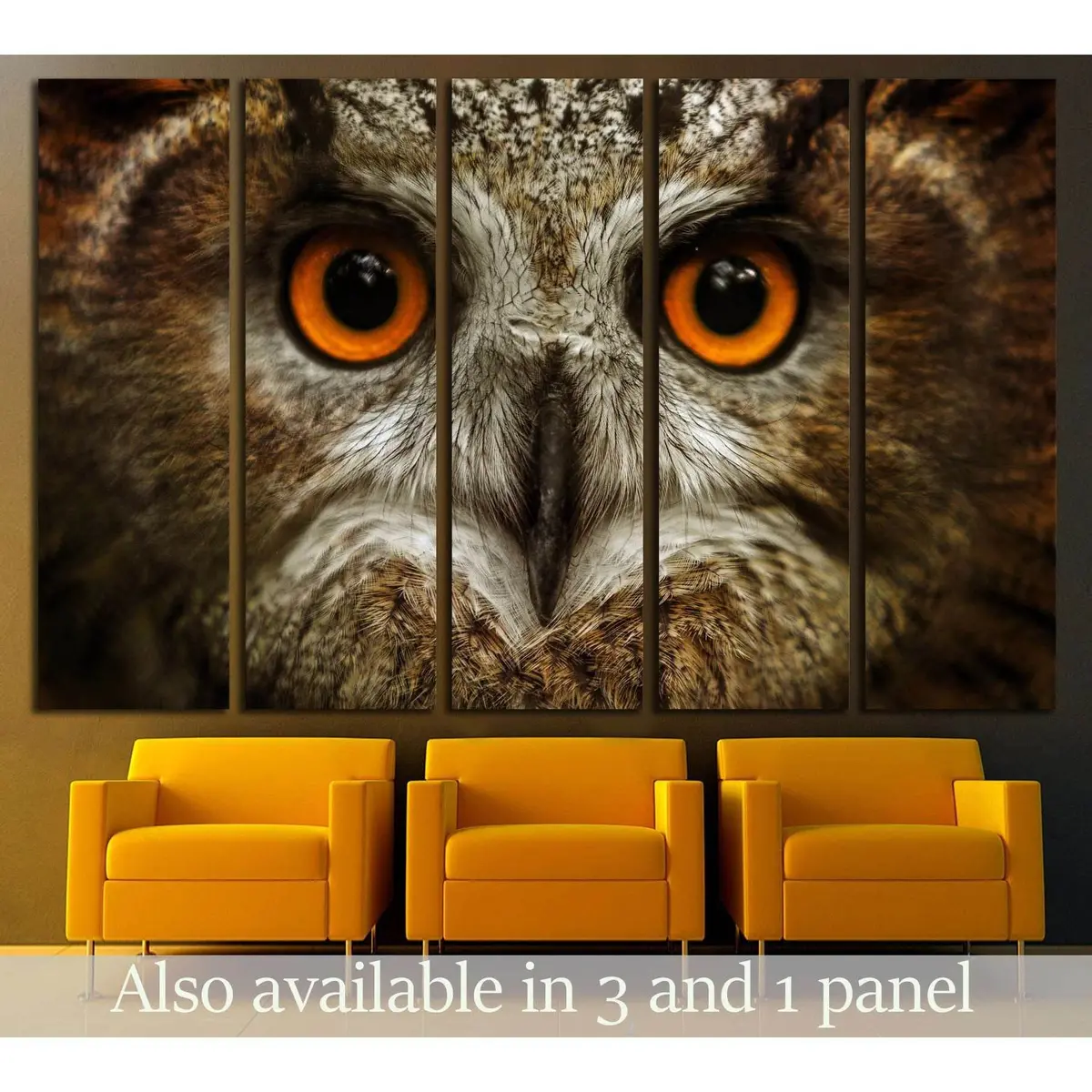 Eurasian Eagle Owl Close-Up Canvas Print — Striking Big-Eyed Bubo Bubo Wall Art, Ready to Hang