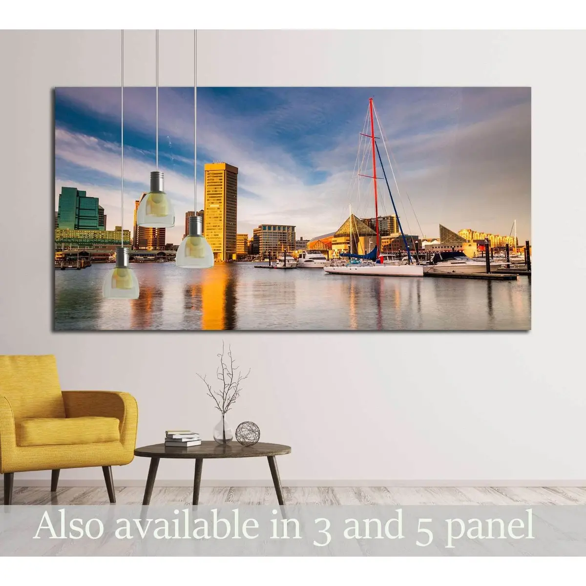 Evening Light On The Inner Harbor, Baltimore, Maryland №2150 Ready To Hang Canvas Print 1
