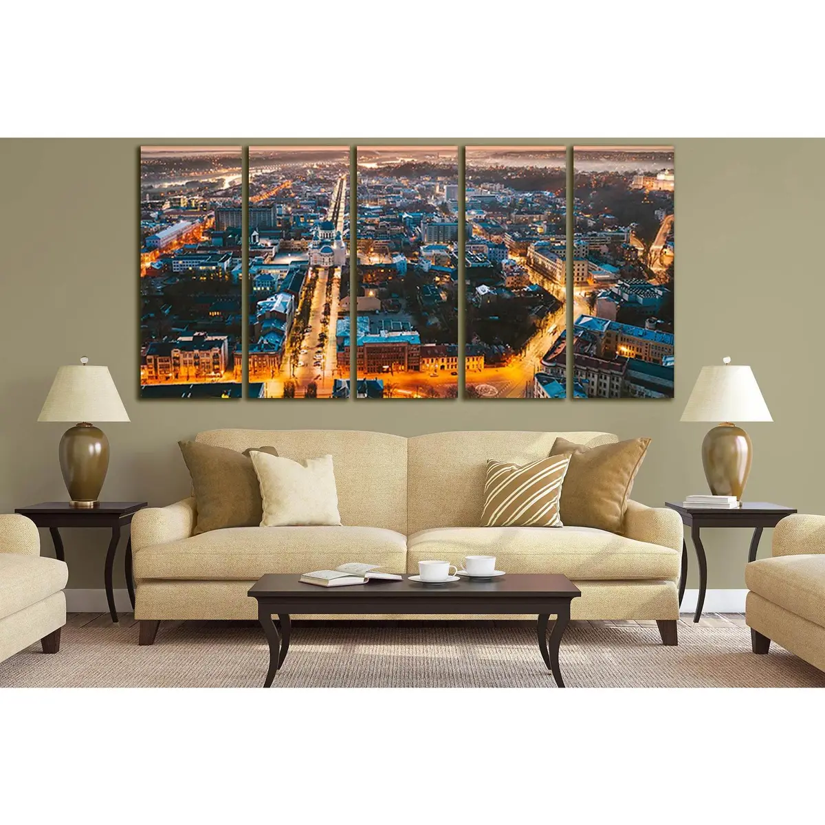 Kaunas, Lithuania Evening Scene Canvas Wall Art Print – Ready to Hang