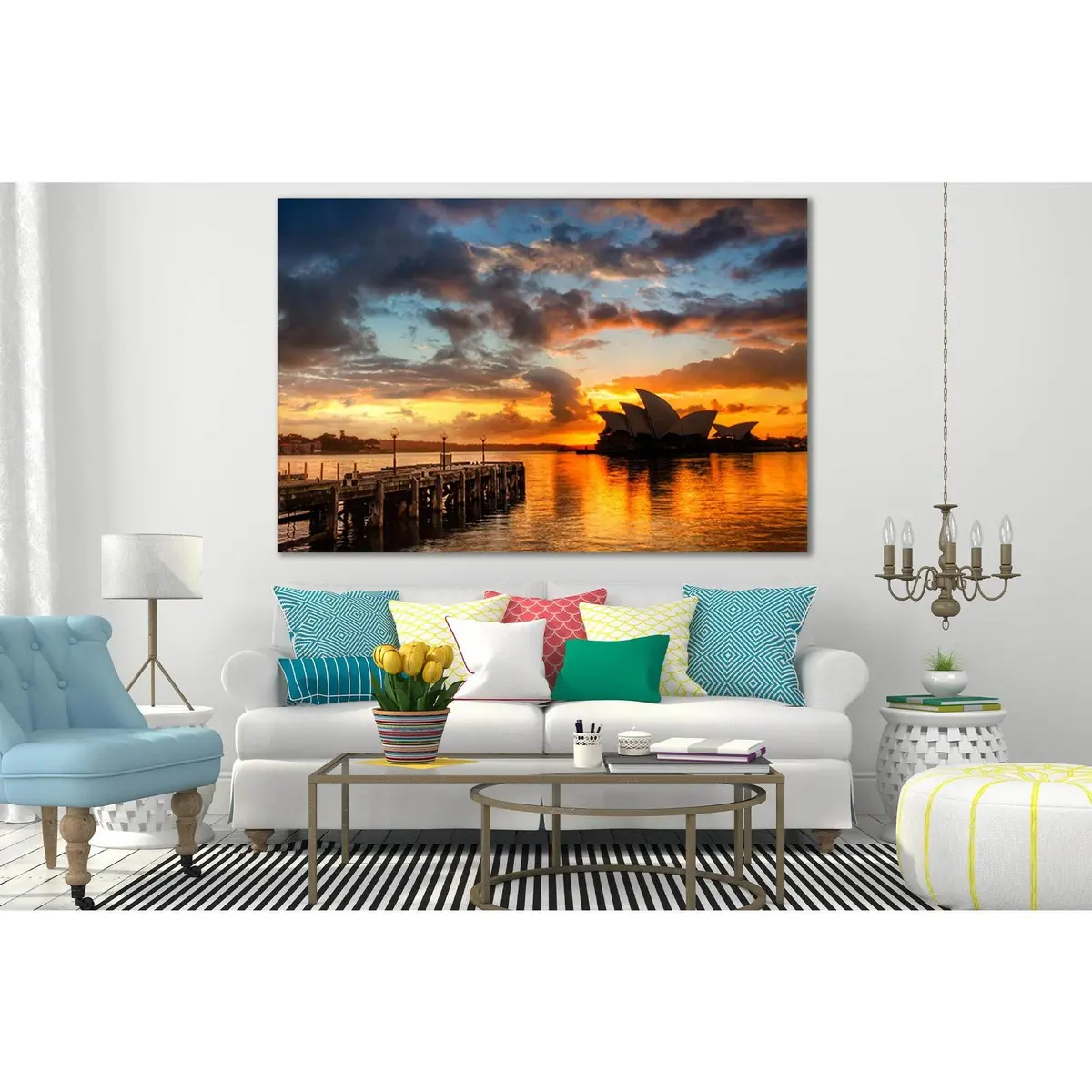 Evening Sydney Sunset №Sl259 Ready To Hang Canvas Print 1