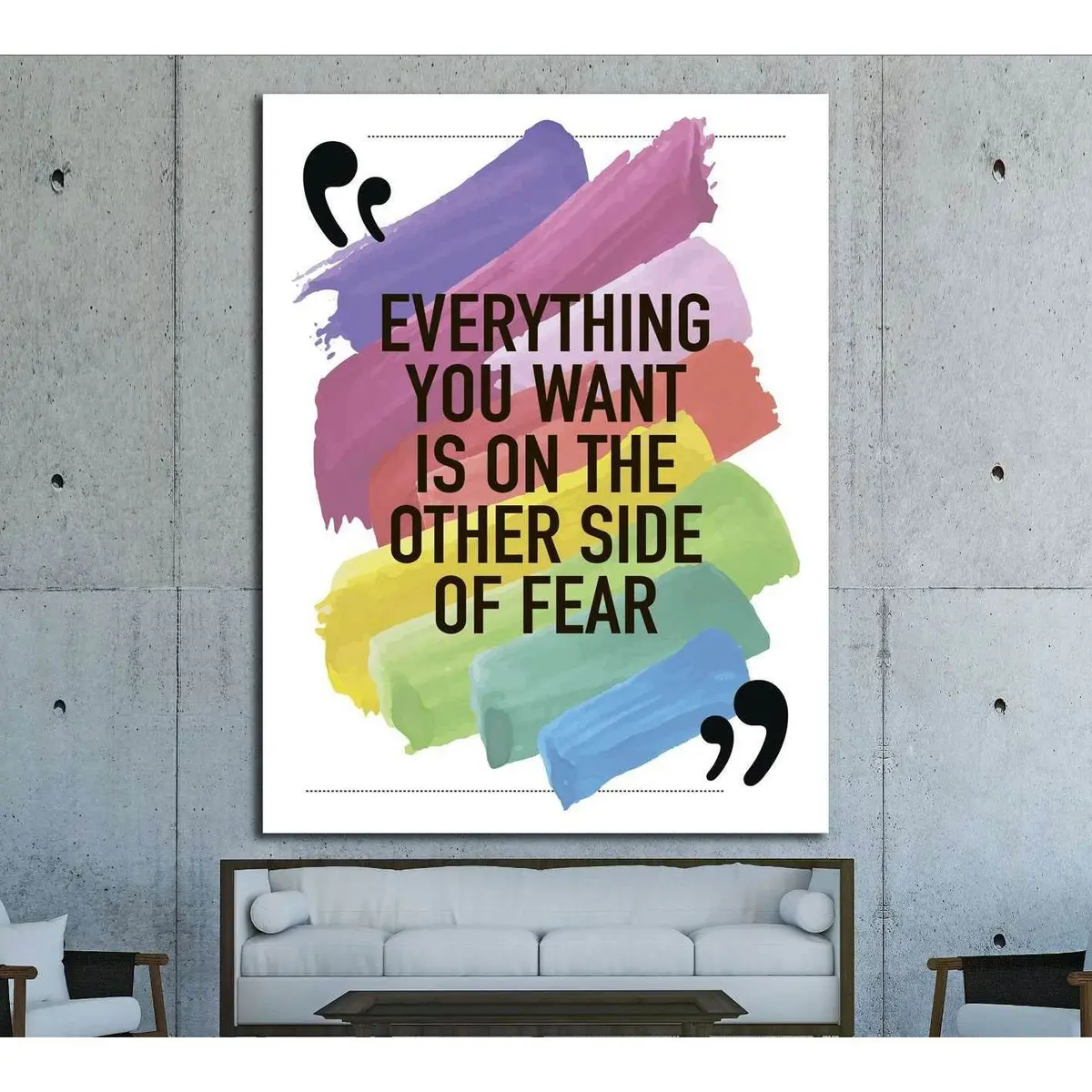 Everything You Want Is On The Other Side Of Fear №4606 Ready To Hang Canvas Print 1