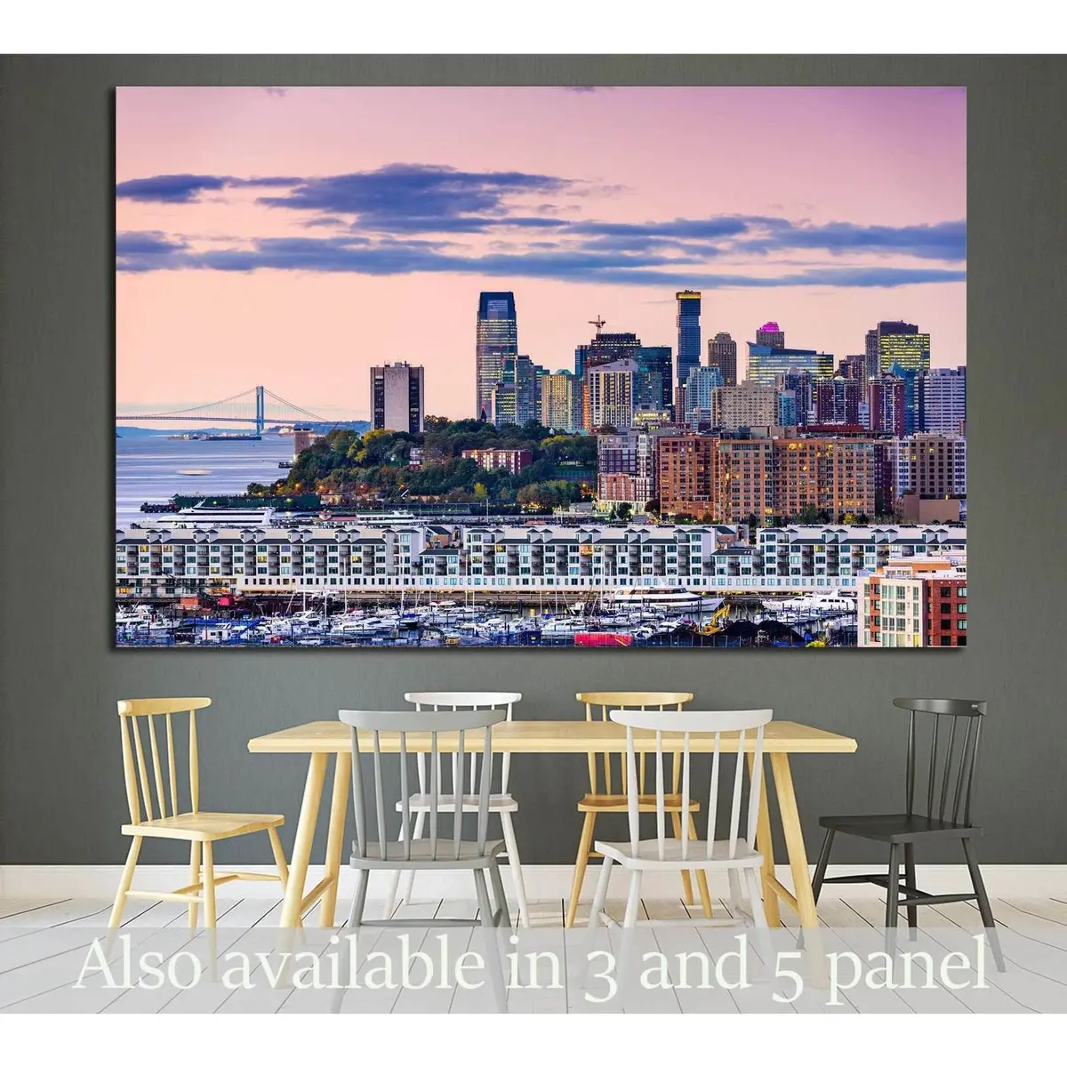 Exchange Place, Jersey City, New Jersey Skyline №1739 Ready To Hang Canvas Print 1
