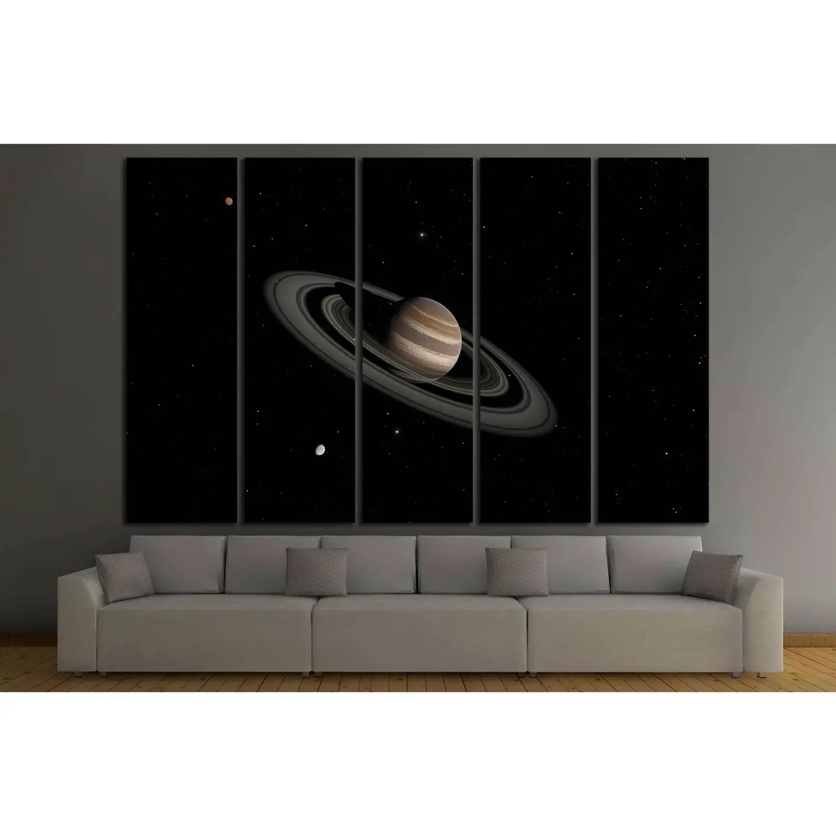 Ringed Exoplanet Gas Giant Canvas Wall Art – Ready-to-Hang Print #2420 - Image 3