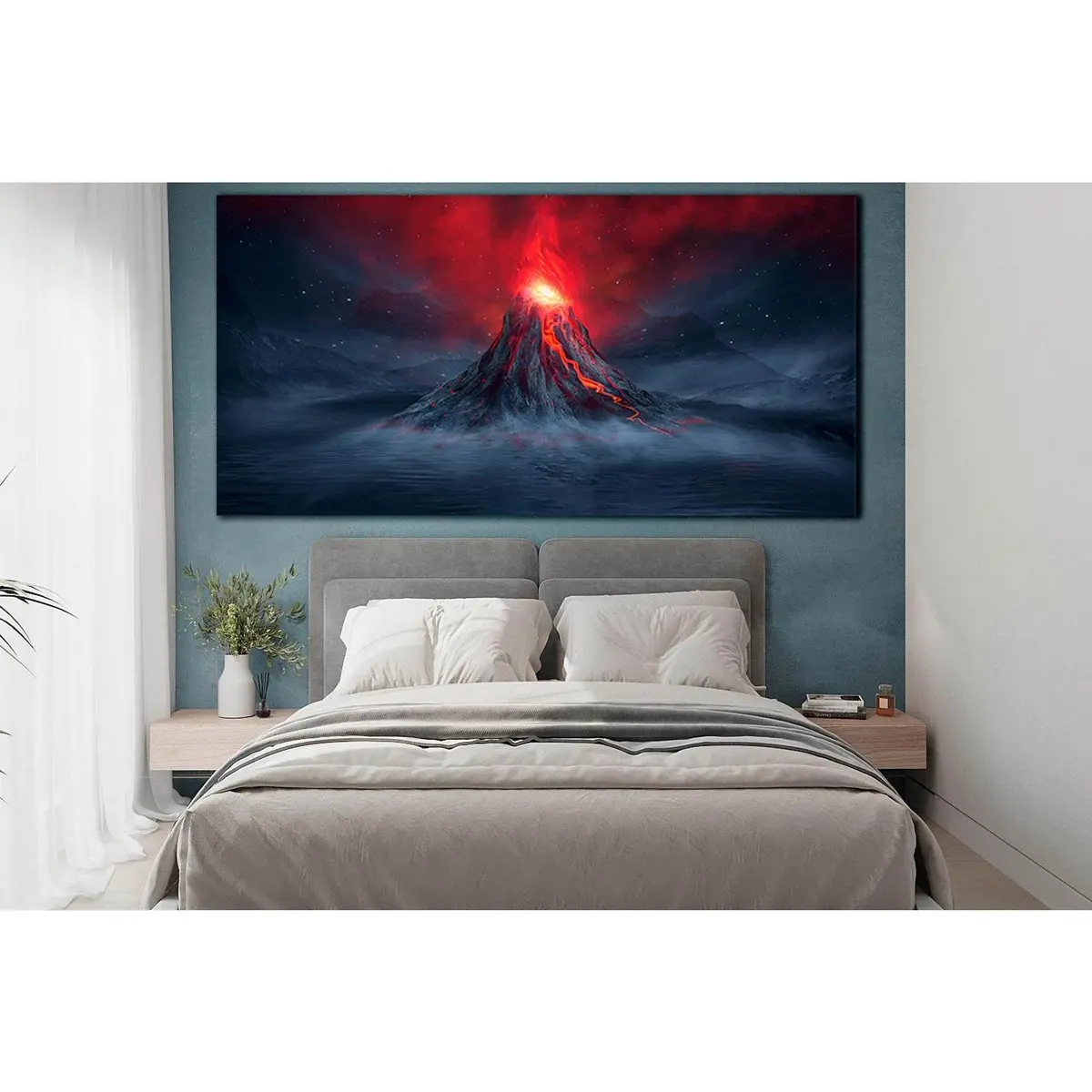 Explosive Volcano With Burning Lava №Sl1213 Ready To Hang Canvas Print 1