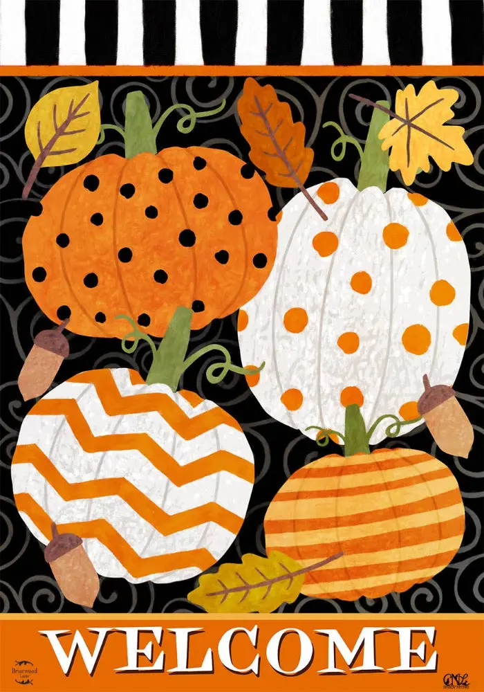 Briarwood "Welcome" Pumpkins Garden Flag - 12.5" X 18" 1