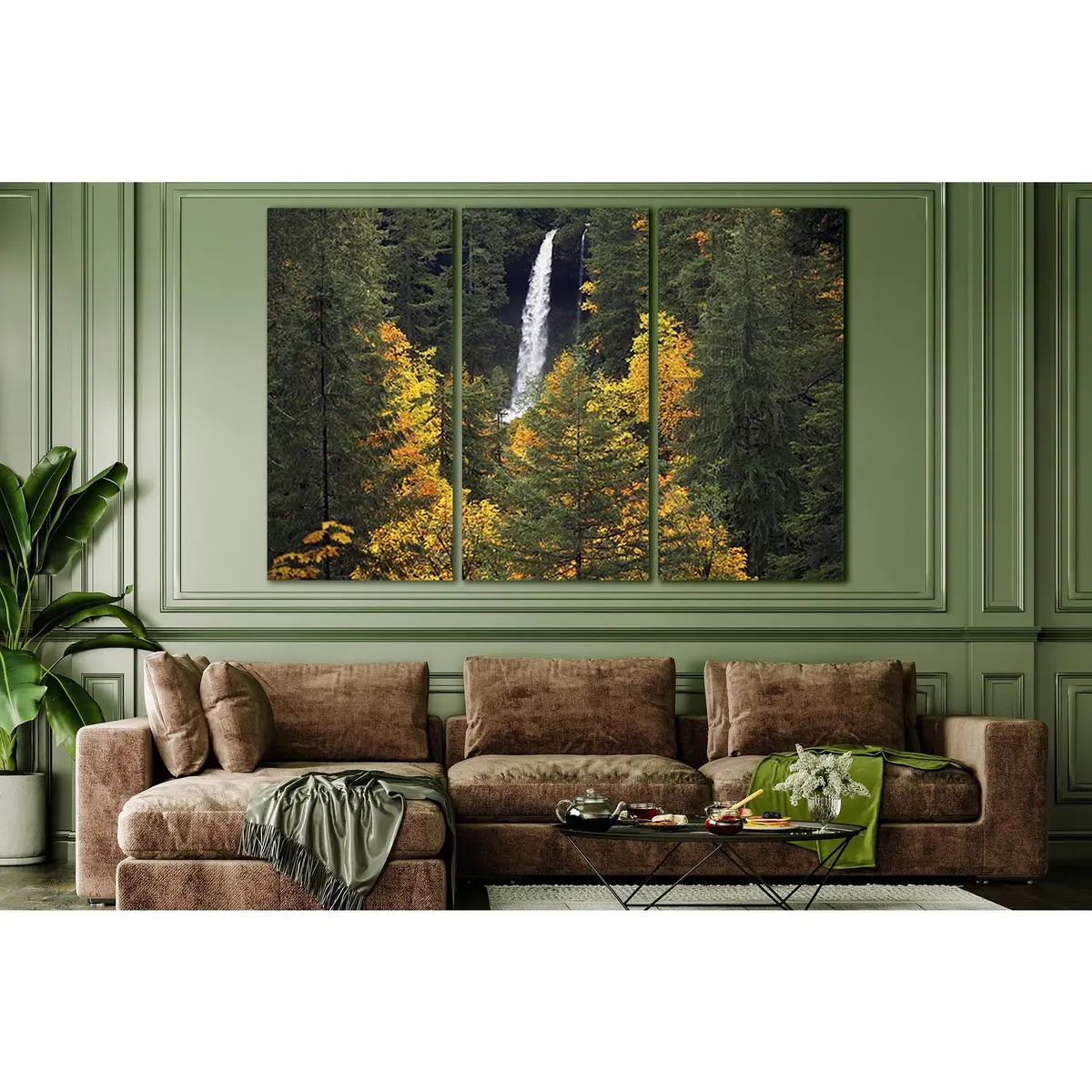 Falls In Autumn Forest №Sl625 Ready To Hang Canvas Print 5