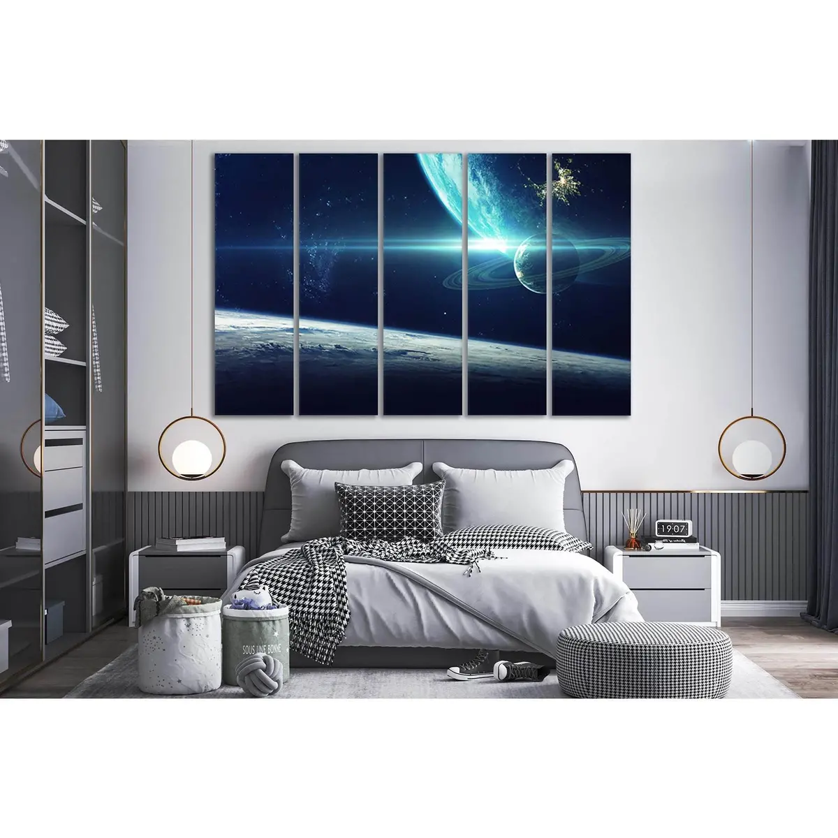 Stunning Space Art Canvas Print: Planets and Deep Sky Scene #SL426 - Image 3