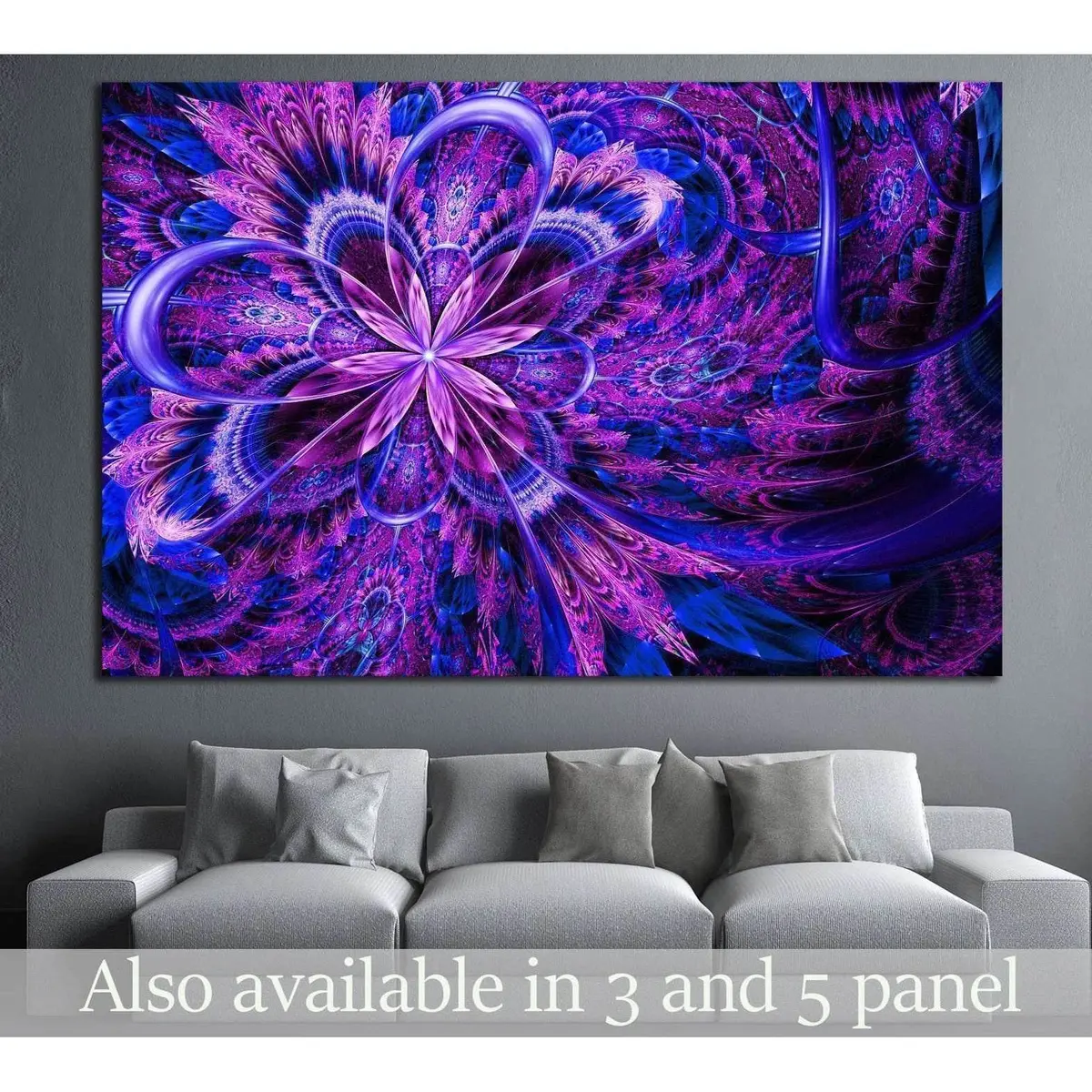 Fantasy Artistic Flower With Lighting Effect №1420 Ready To Hang Canvas Print 1