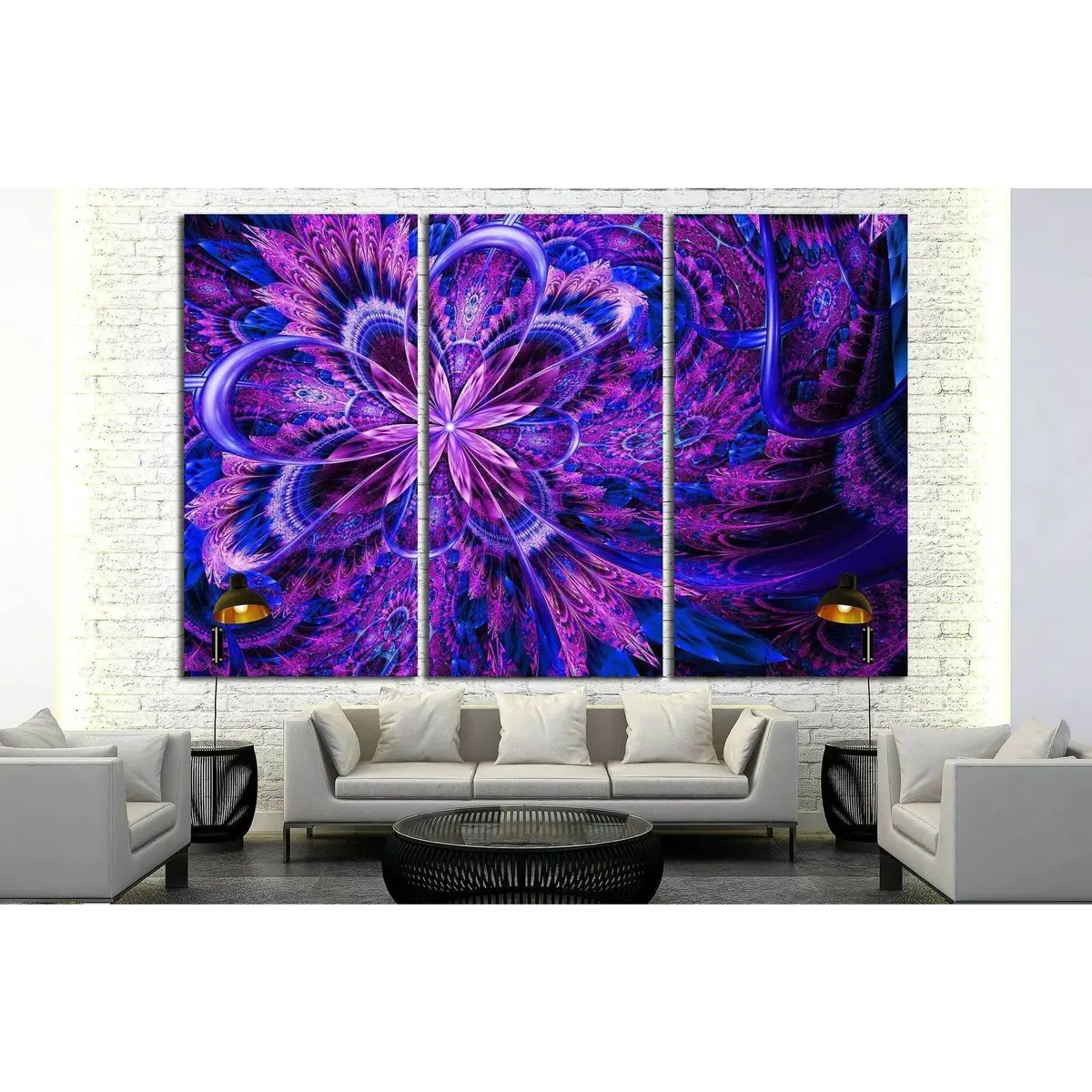 Fantasy Artistic Flower With Lighting Effect №1420 Ready To Hang Canvas Print 5
