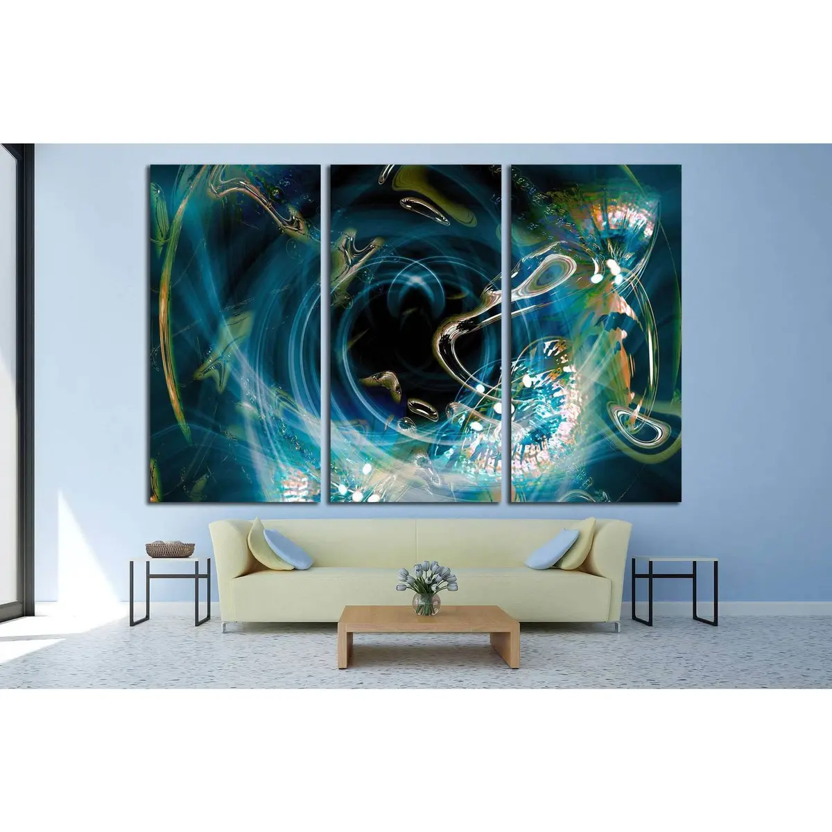 Fantasy Background In Ocean Colors №1590 Ready To Hang Canvas Print 5
