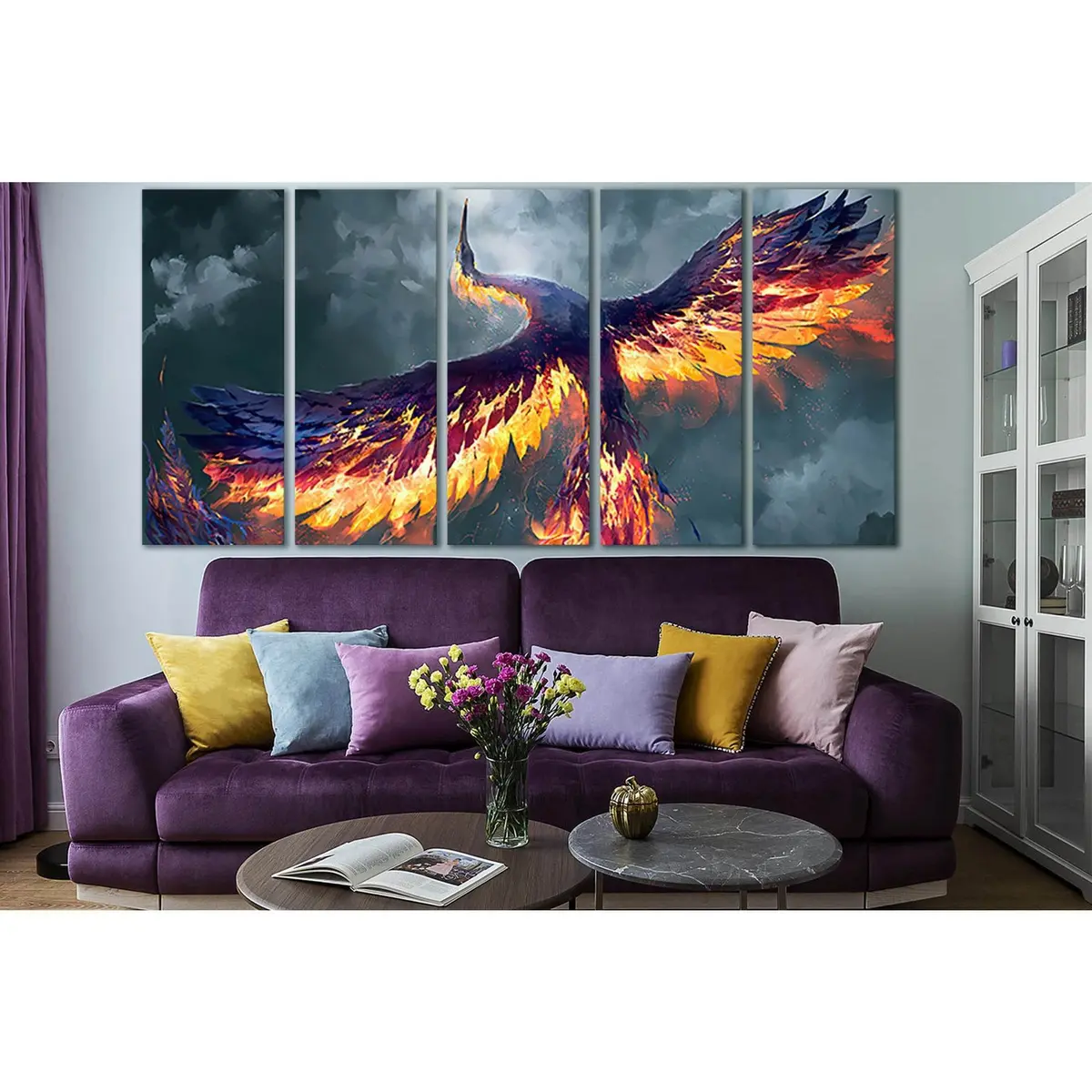 Fantasy Phoenix Canvas Wall Art Print – Ready to Hang, SL1274