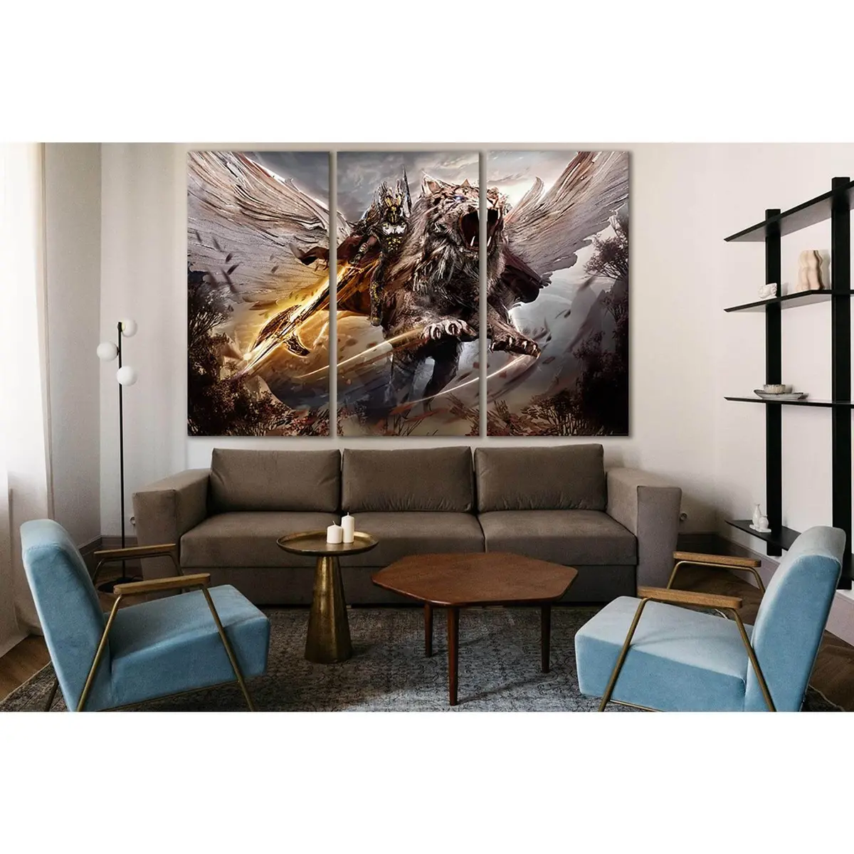 Fantasy Warrior On Magic Tiger №Sl1272 Ready To Hang Canvas Print 5