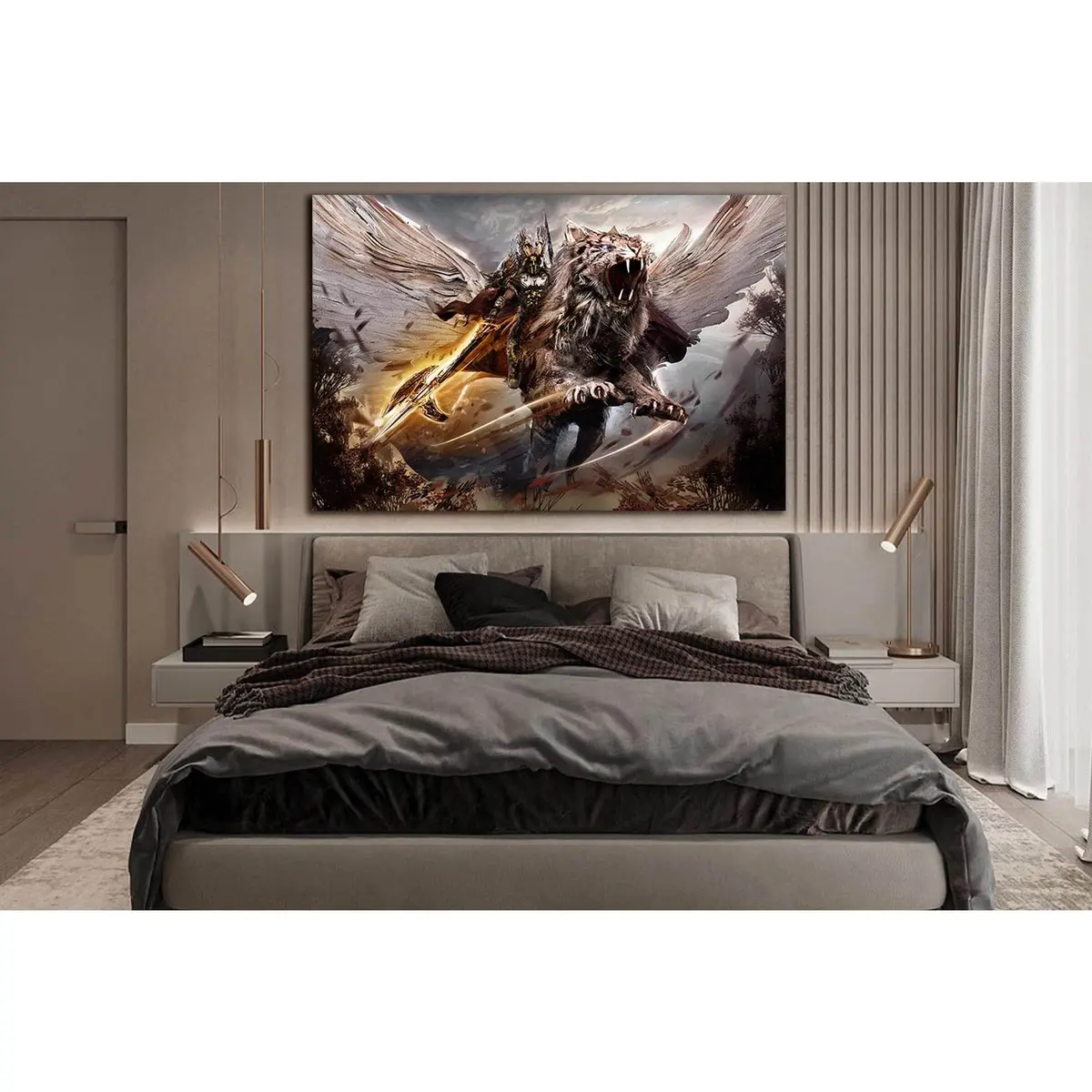 Fantasy Warrior On Magic Tiger №Sl1272 Ready To Hang Canvas Print 2