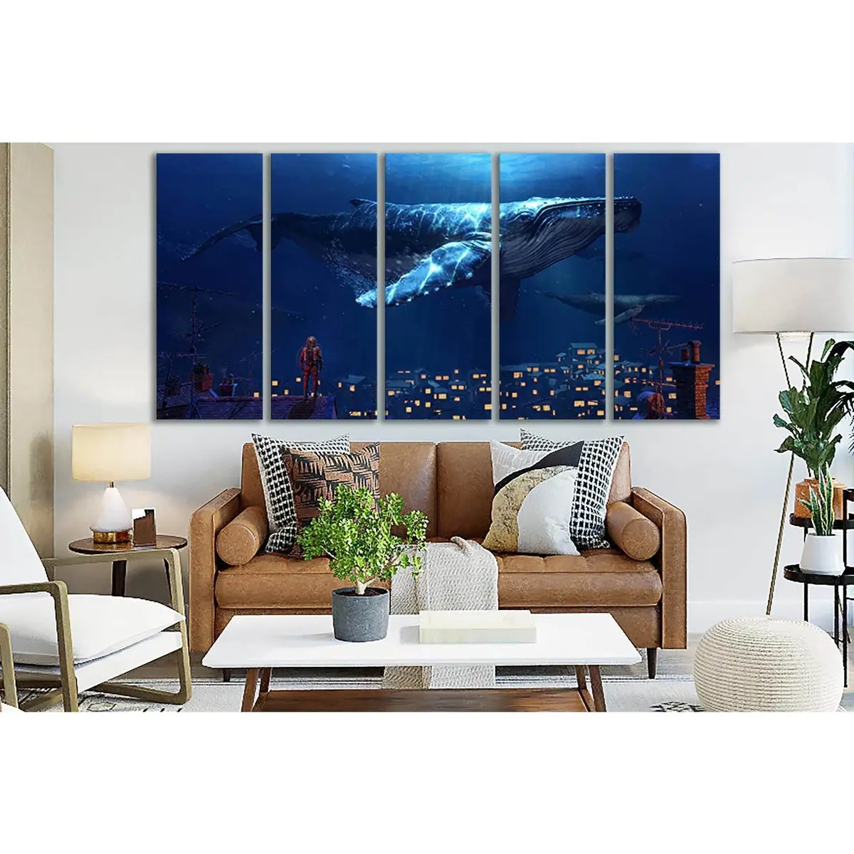 Fantasy Whale Art Print SL1273 – Ready-to-Hang Canvas Decor - Image 3