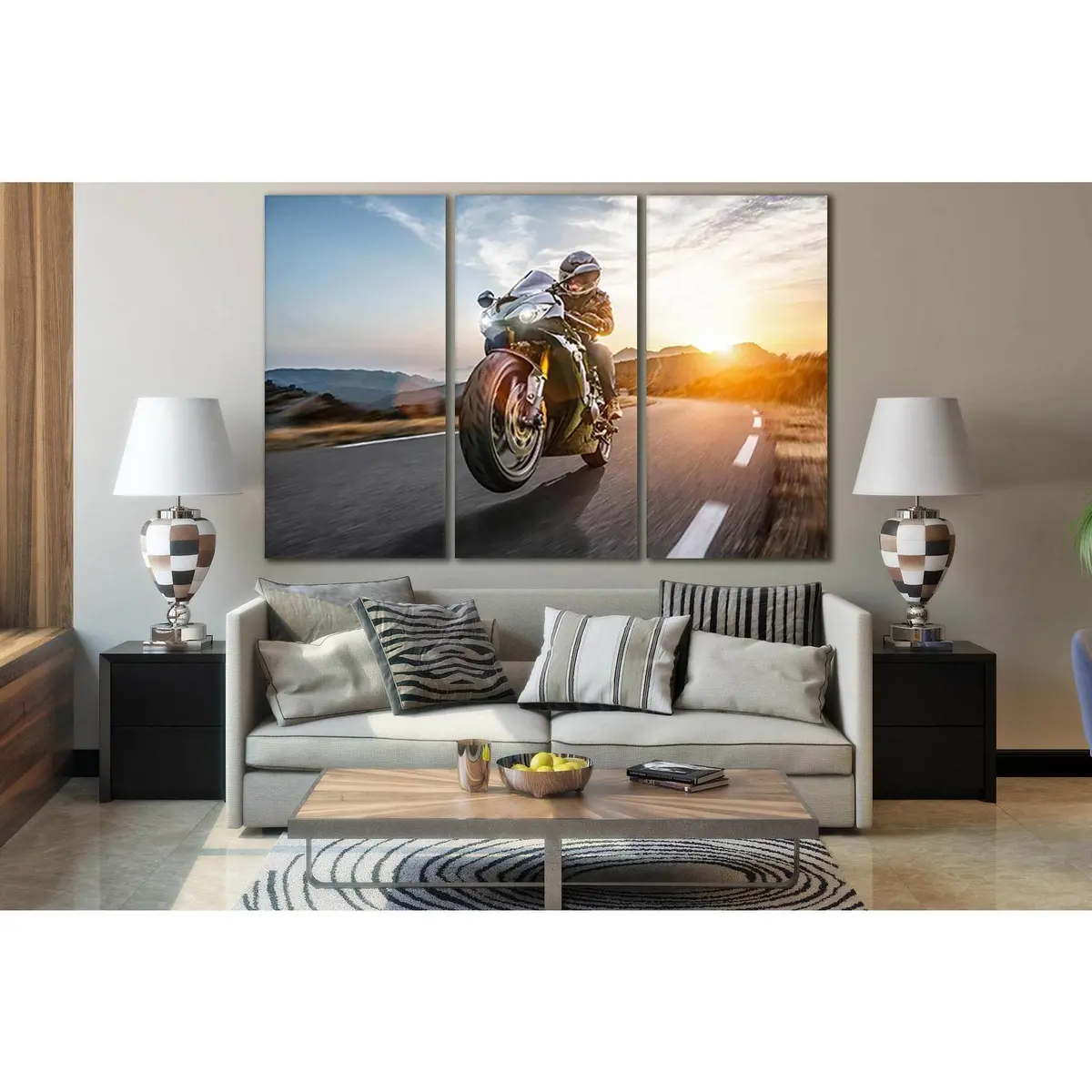 Fast Motorcycle On The Coast Road №Sl757 Ready To Hang Canvas Print 5