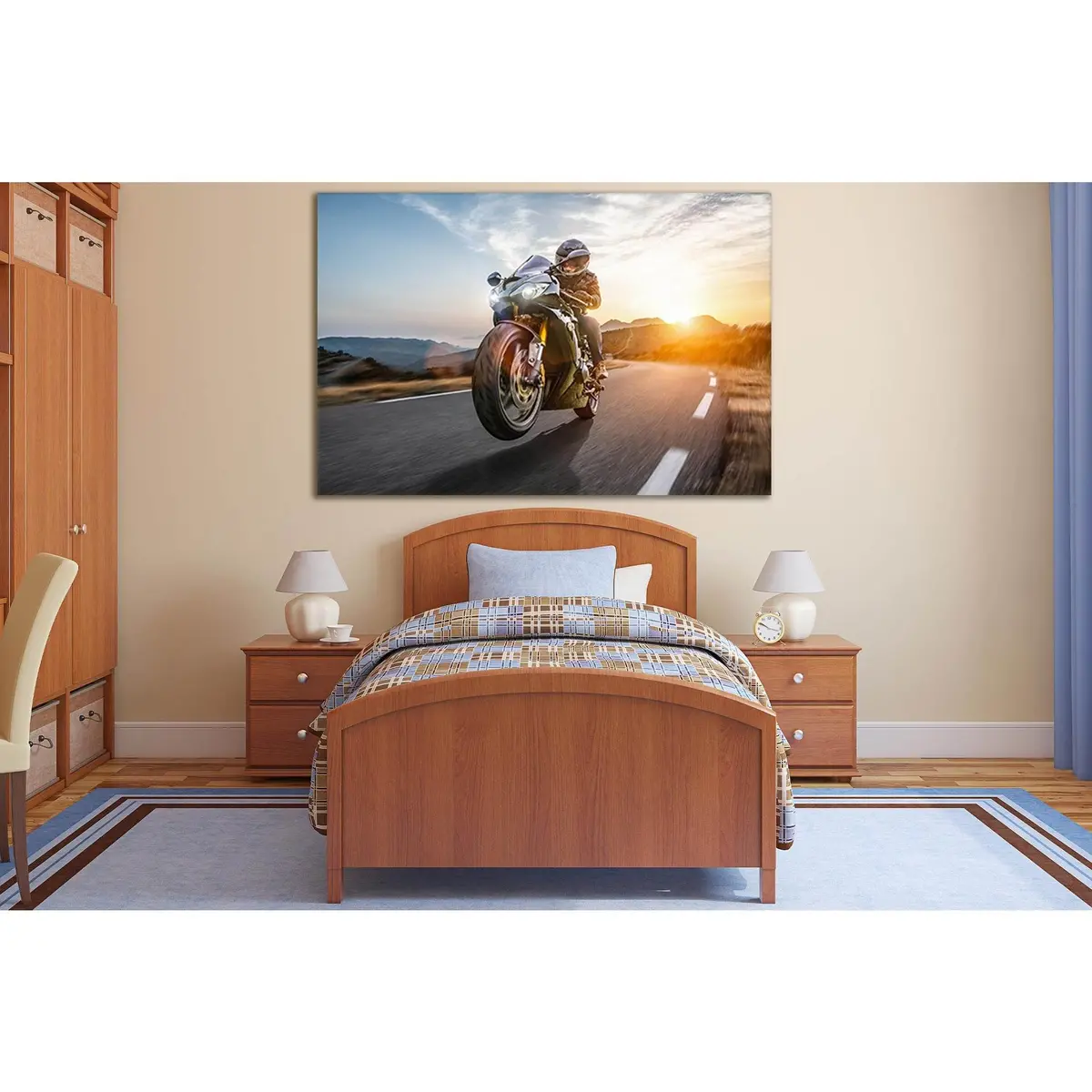 Fast Motorcycle On The Coast Road №Sl757 Ready To Hang Canvas Print 1