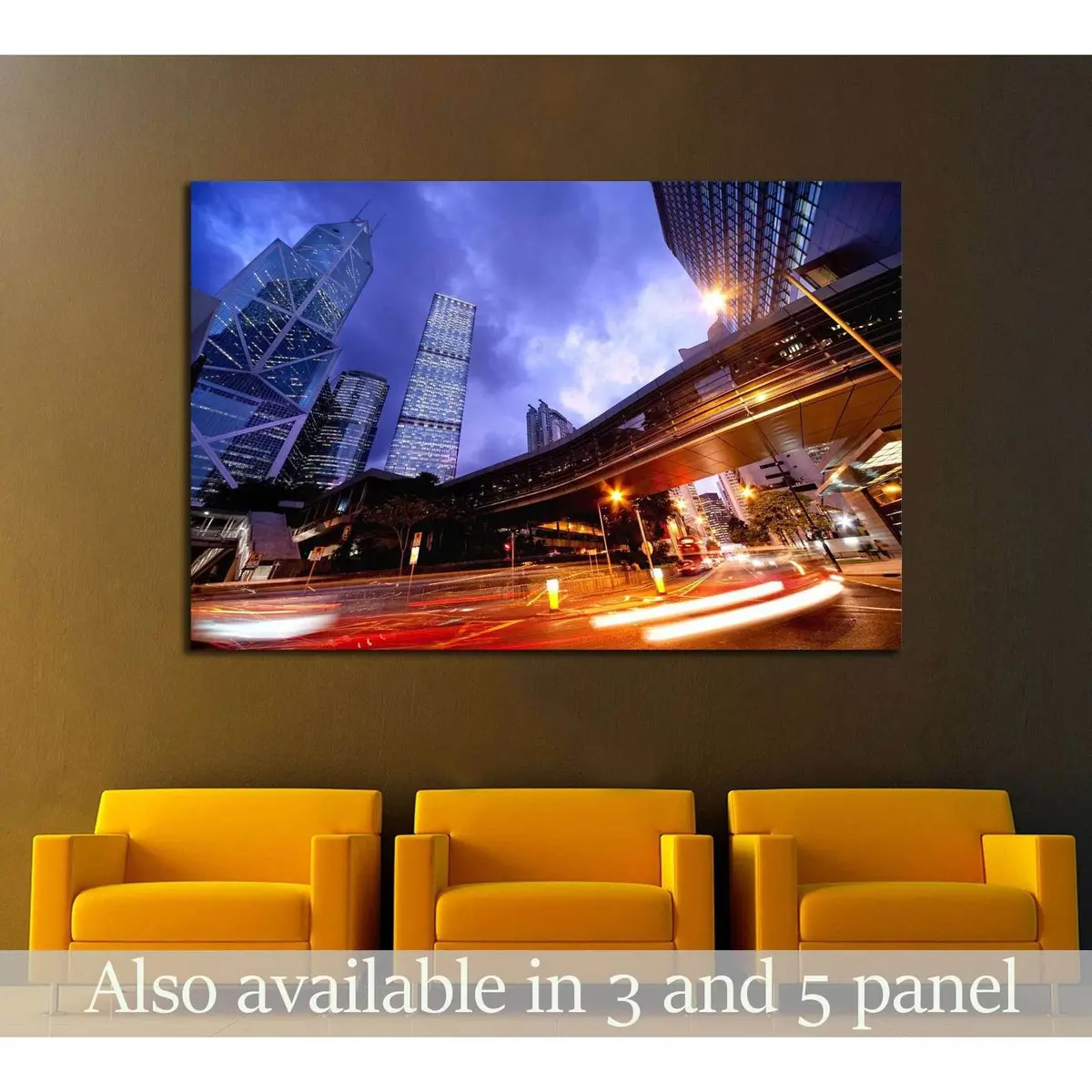 Fast Moving Cars At Night №2138 Ready To Hang Canvas Print 1