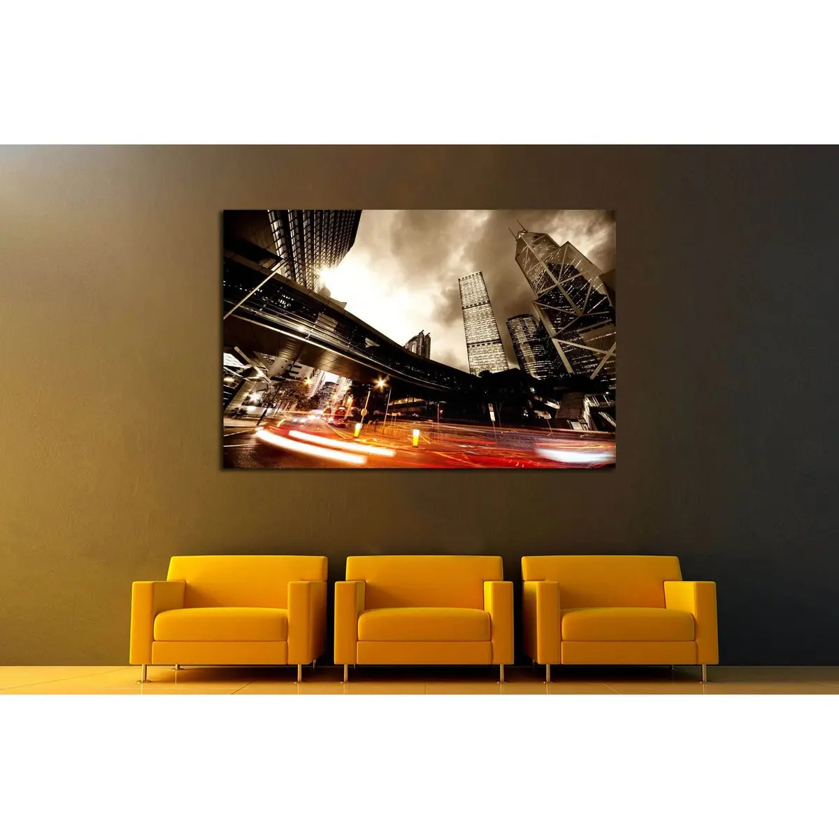 Fast Moving Cars At Night №2227 Ready To Hang Canvas Print 3
