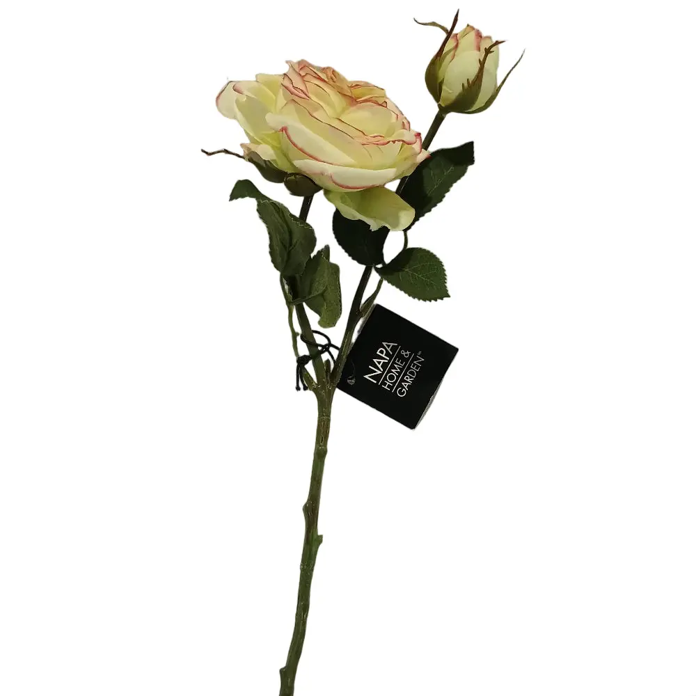 Napa Faux White Garden Rose - 14" 1
