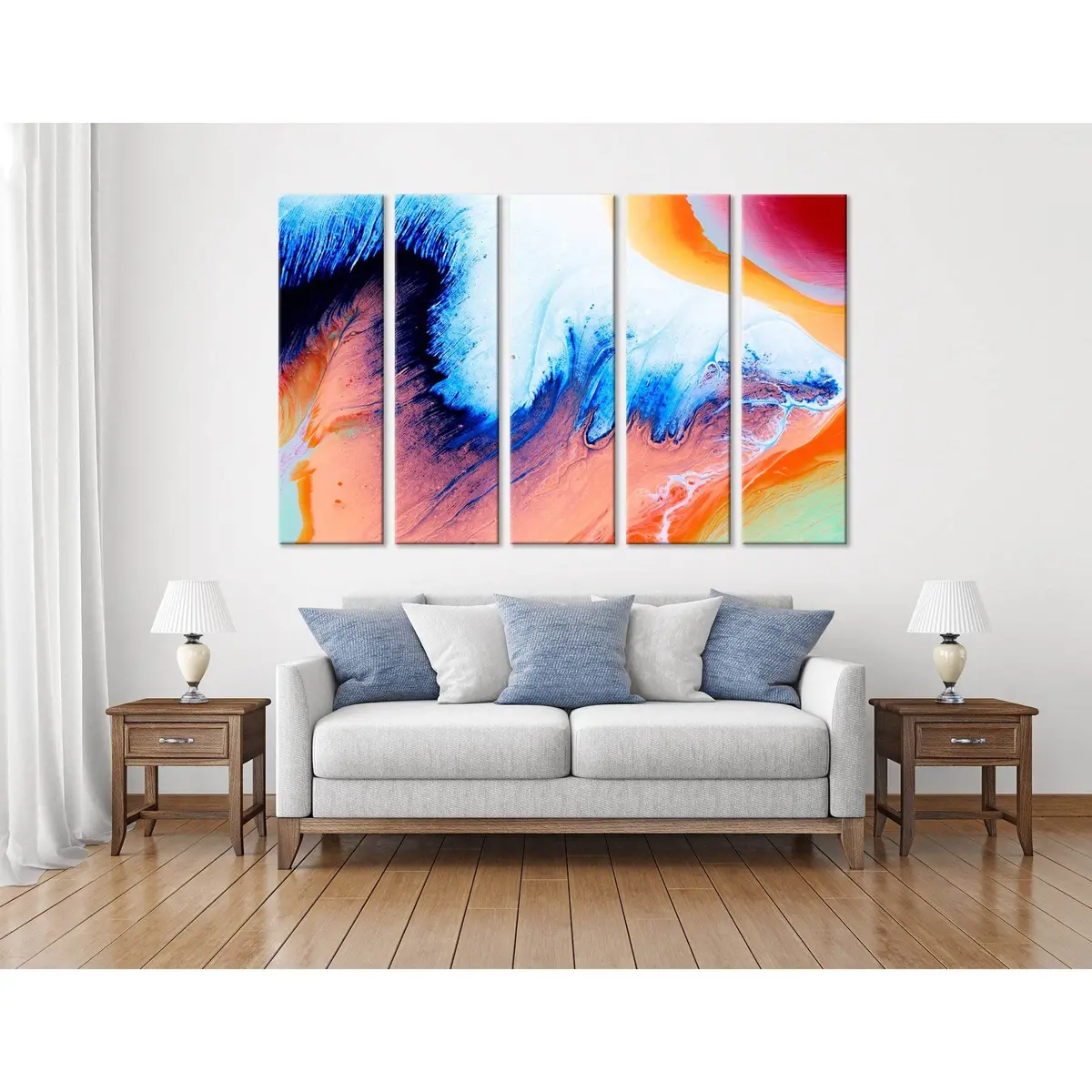 Abstract Firebird Feather Canvas Art Print №04305 – Premium Ready-to-Hang Wall Decor