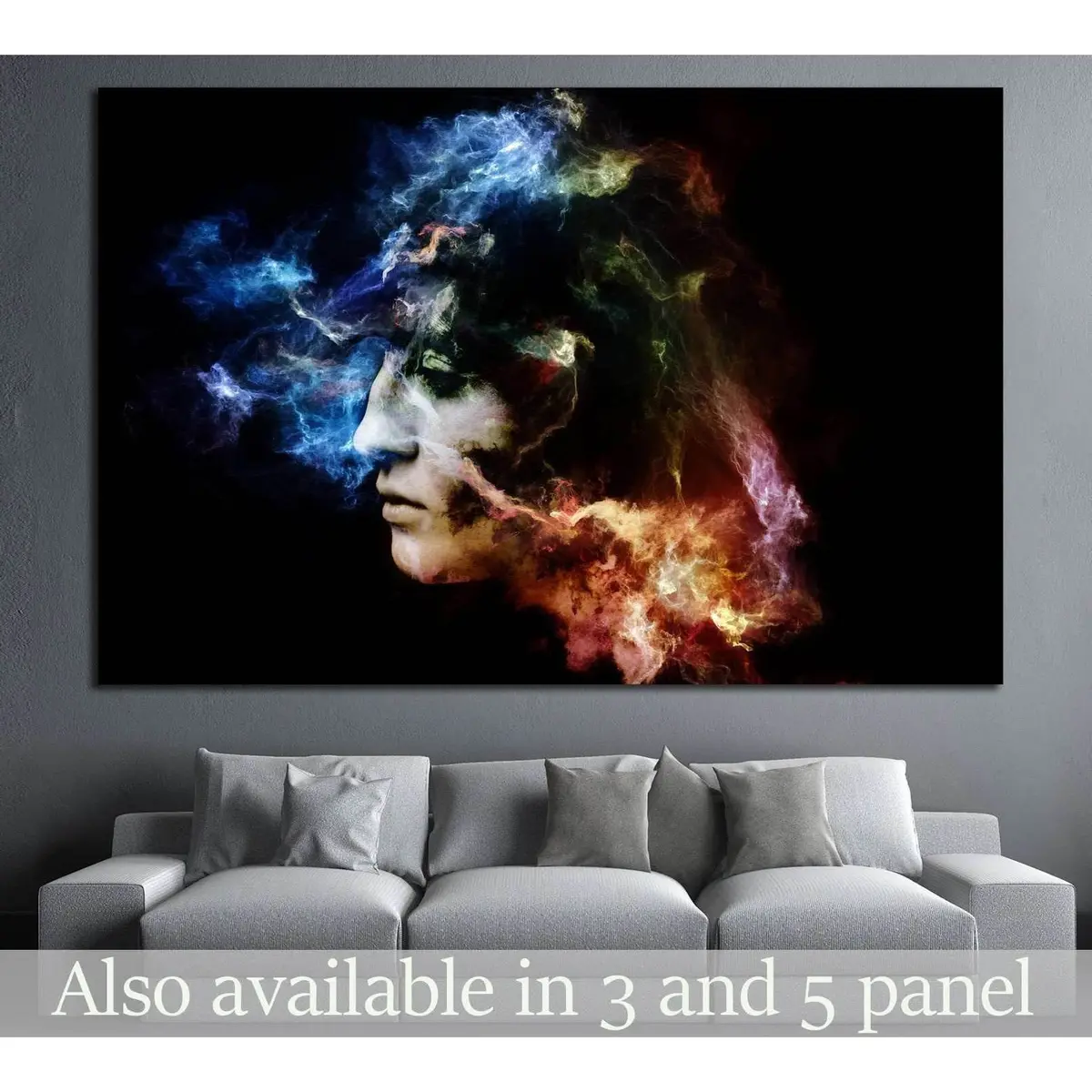 Female Portrait And Space Texture №1059 Ready To Hang Canvas Print 1