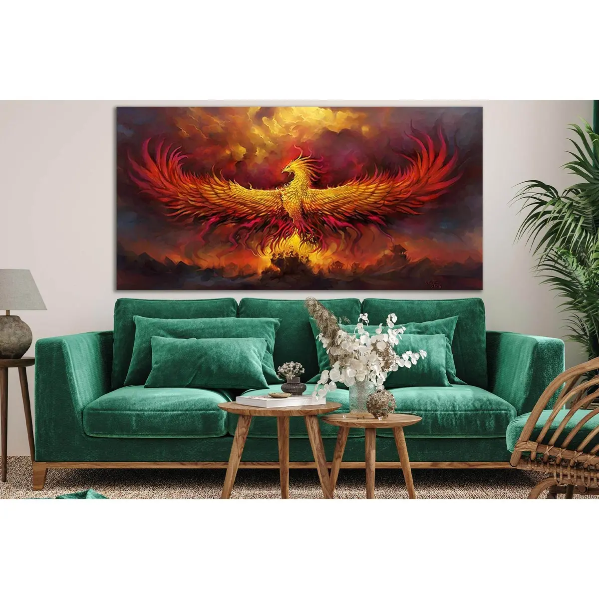 Fiery Phoenix №Sl1280 Ready To Hang Canvas Print 2