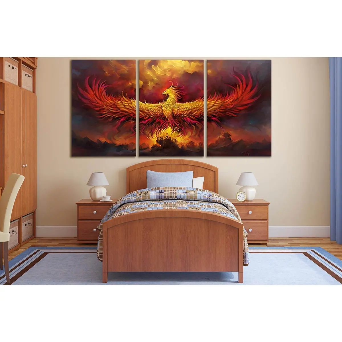 Fiery Phoenix №Sl1280 Ready To Hang Canvas Print 5