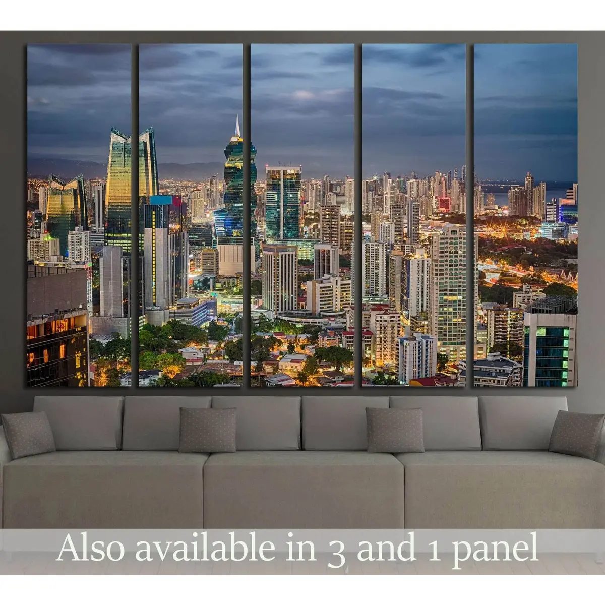 Panama City Financial District Canvas Wall Art – Ready-to-Hang Print #2733