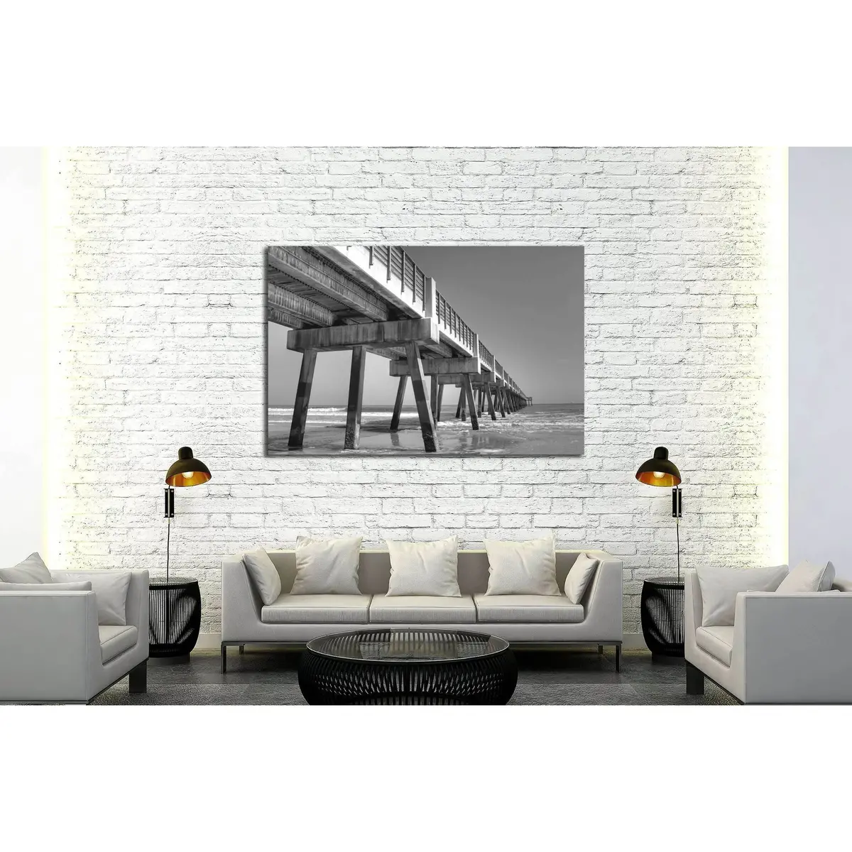 Fishing Pier In Jacksonville Beach, Florida №2498 Ready To Hang Canvas Print 3