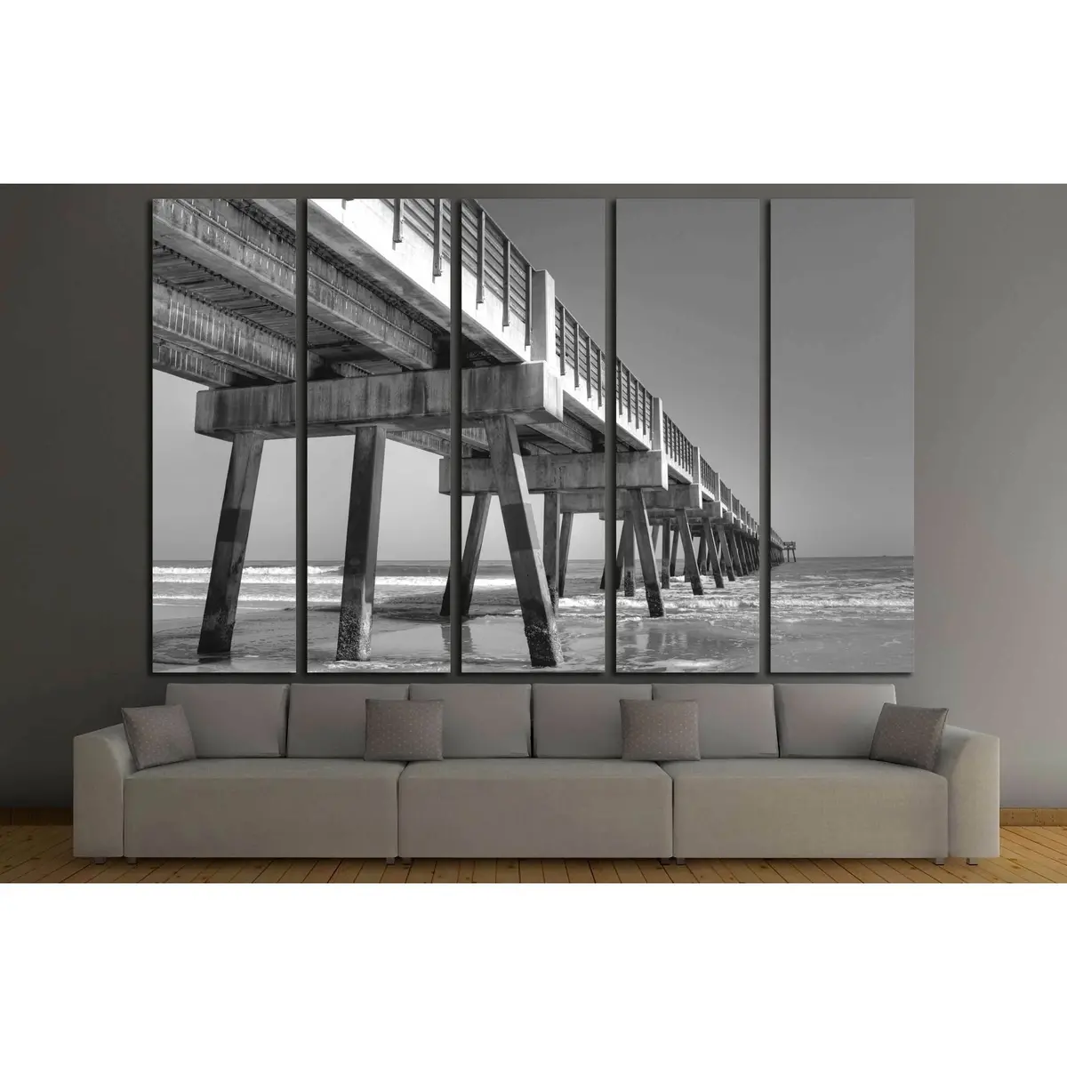 Jacksonville Beach Fishing Pier Canvas Wall Art – Ready-to-Hang Print #2498 - Image 3
