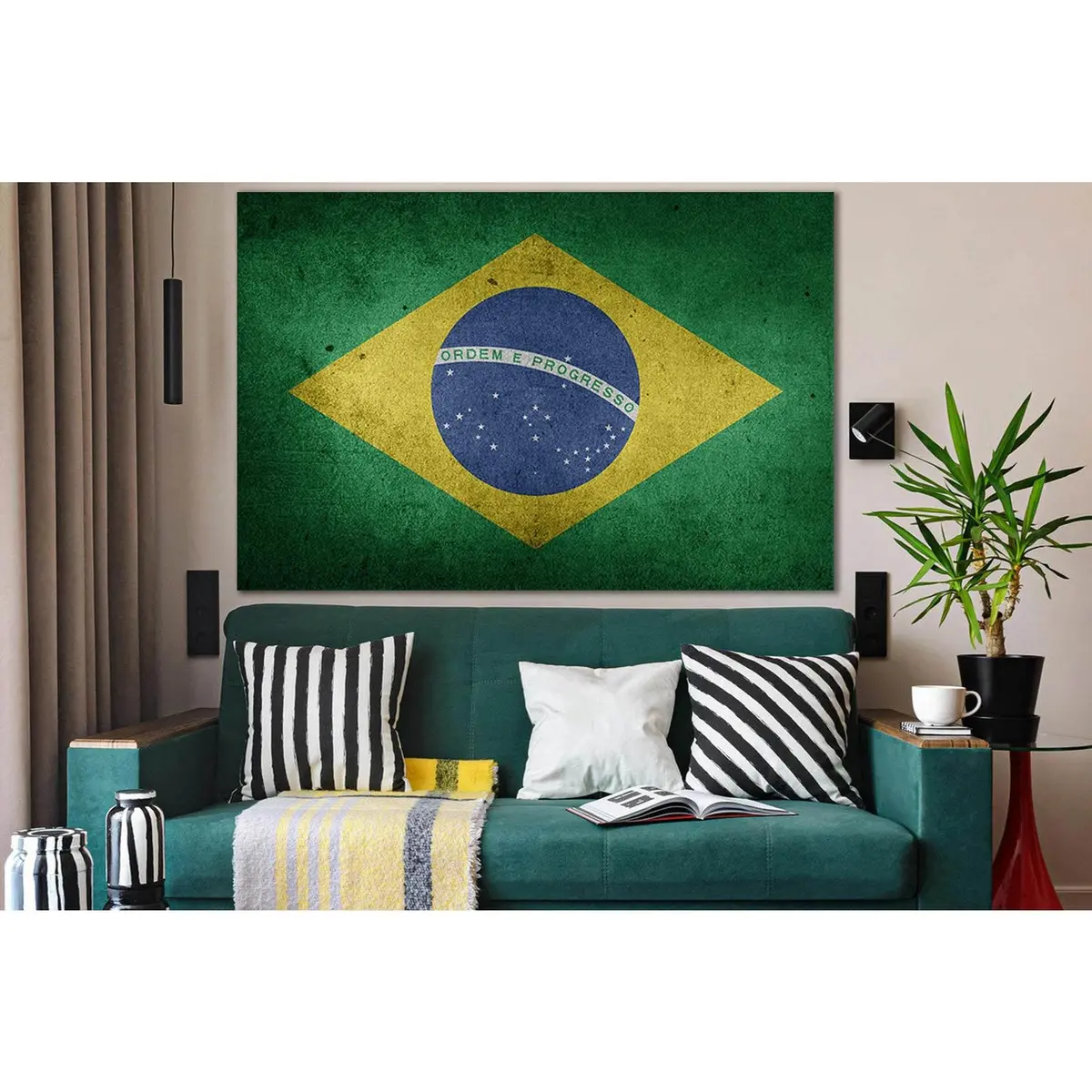 Flag Of Brazil №Sl1177 Ready To Hang Canvas Print 2