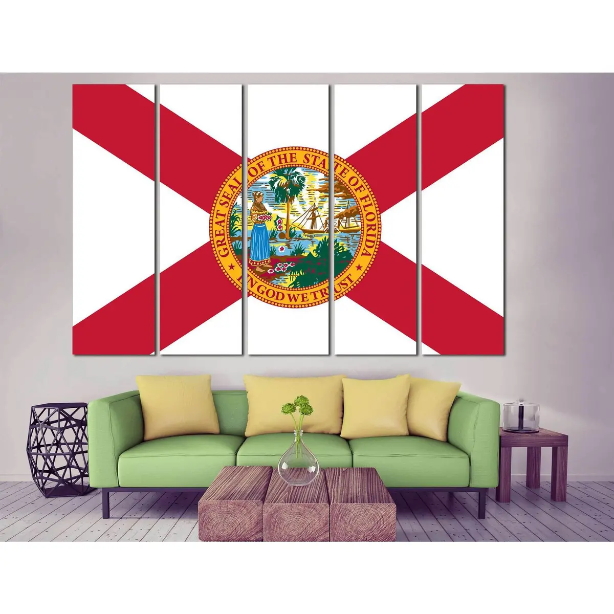 Premium Florida State Flag Canvas Art Print №835 – Ready-to-Hang Wall Decor