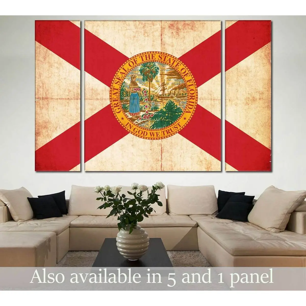 Flag Of Florida №836 Ready To Hang Canvas Print 1