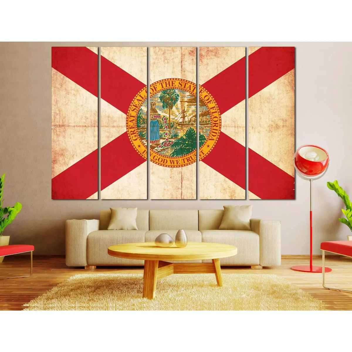 Flag Of Florida №836 Ready To Hang Canvas Print 5