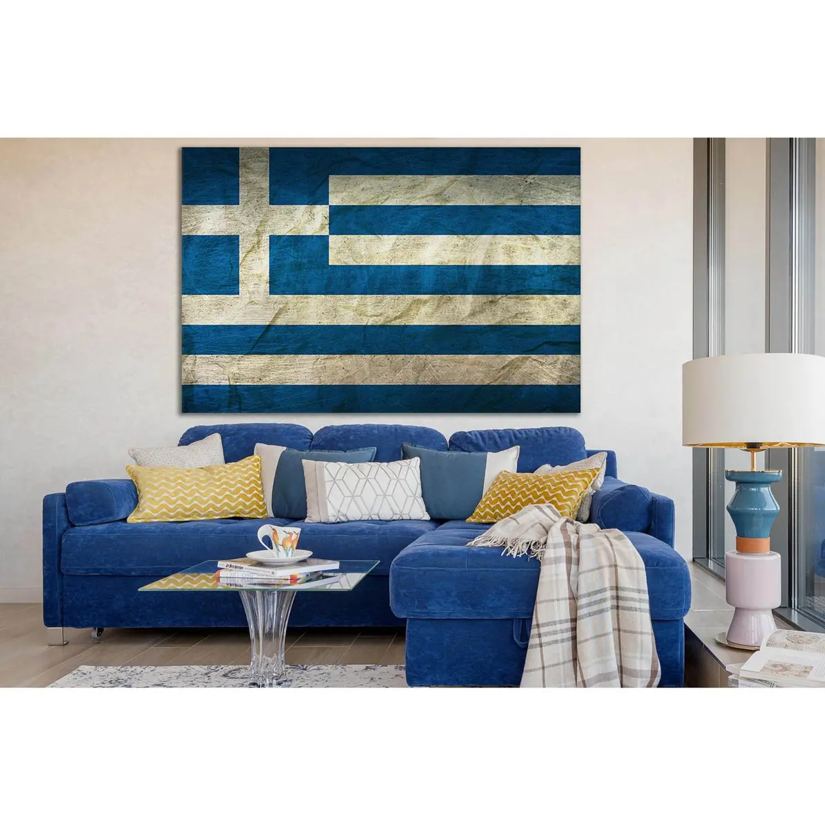 Flag Of Greece №Sl1158 Ready To Hang Canvas Print 1