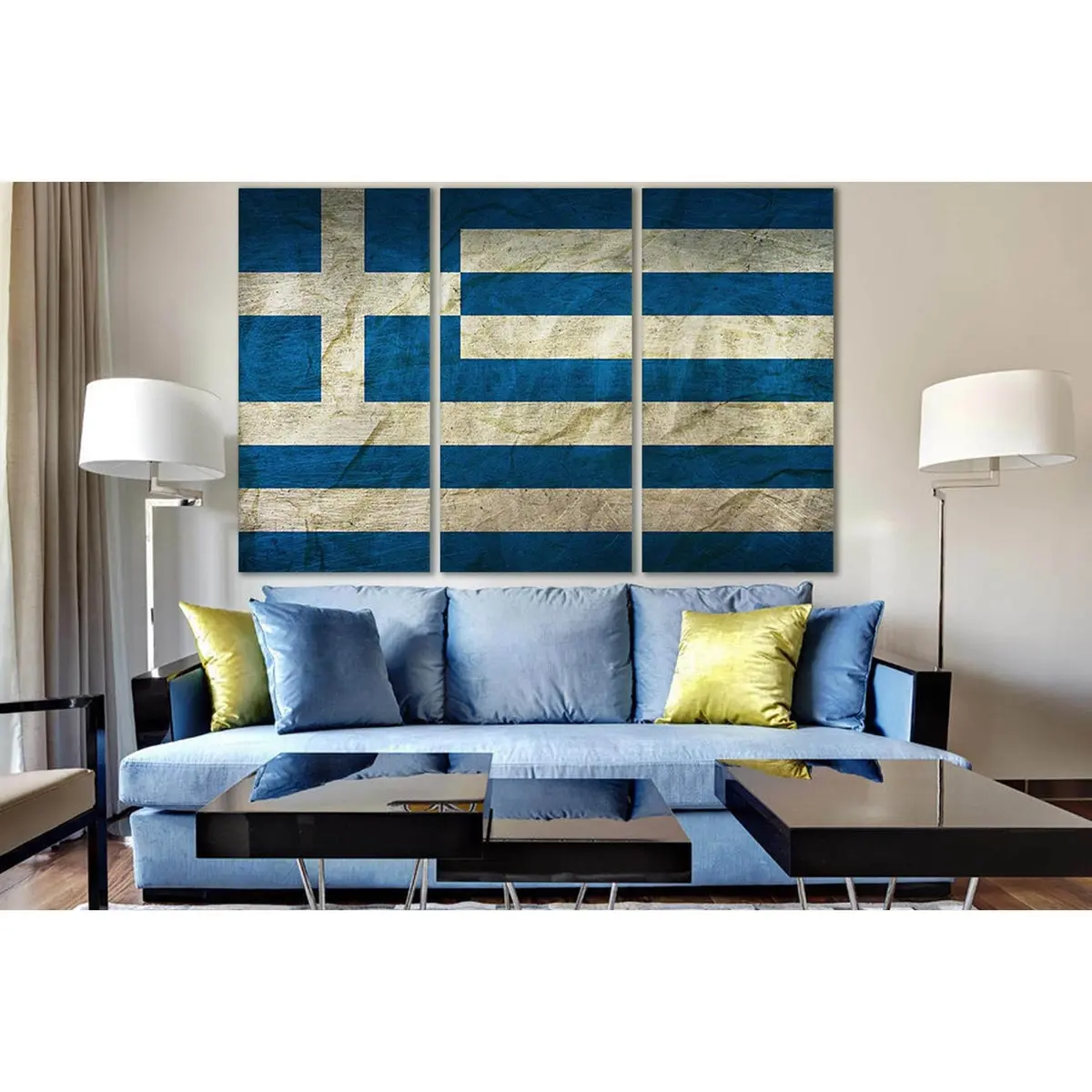 Flag Of Greece №Sl1158 Ready To Hang Canvas Print 5